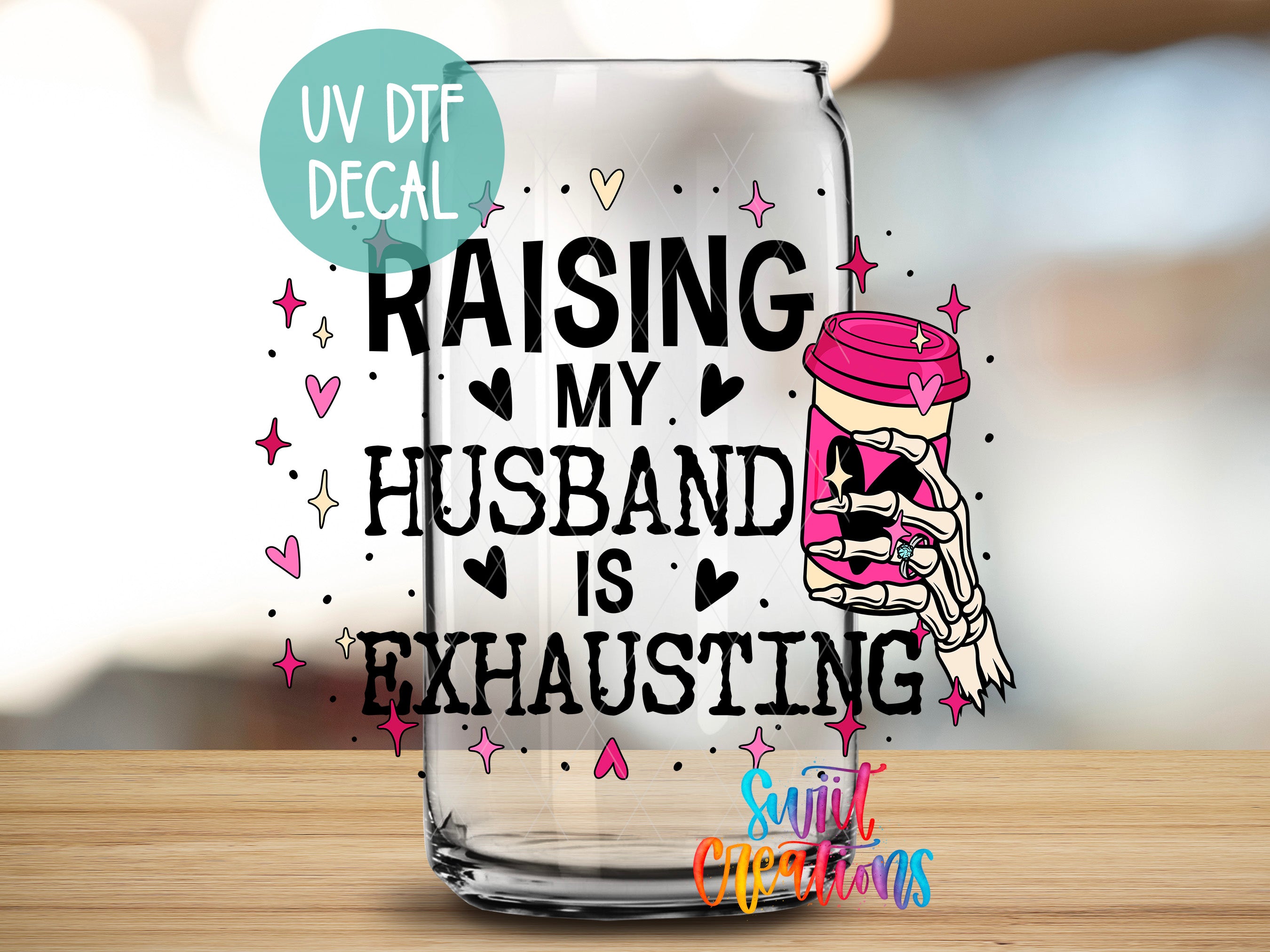a glass with a picture of a girl on it
