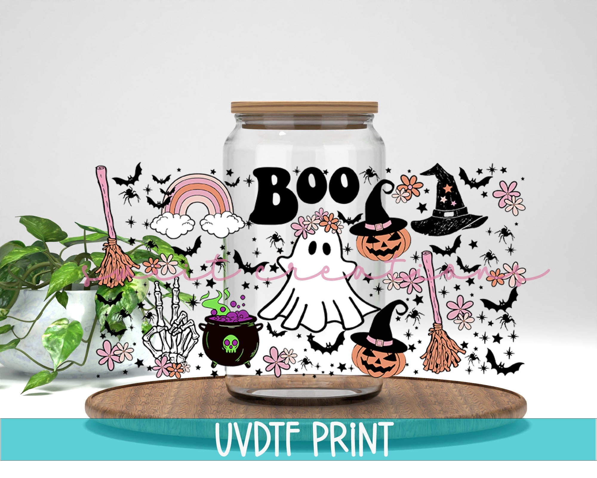a halloween scene with a jar of boo boo boo boo boo boo boo boo boo