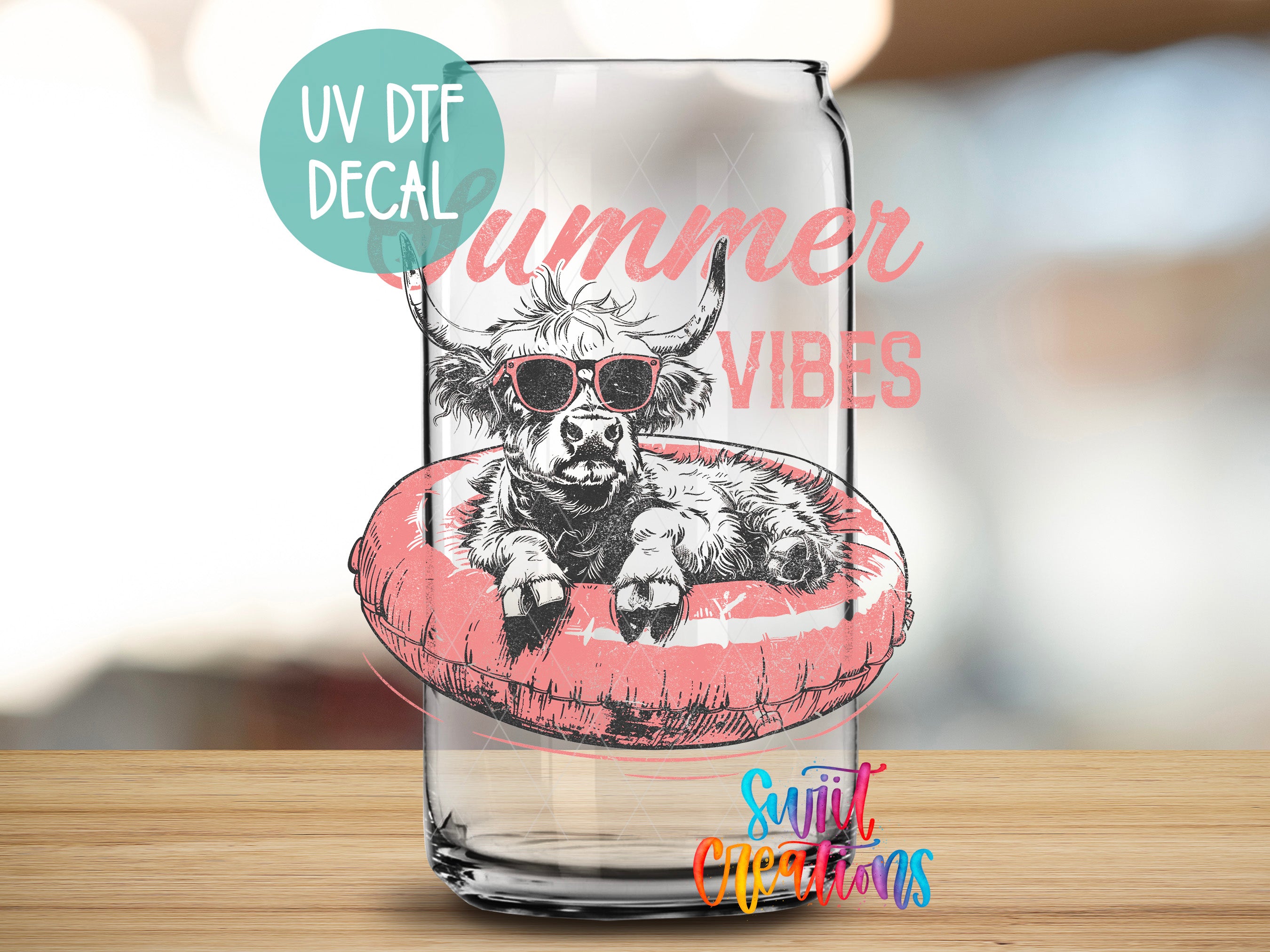 a glass with a picture of a dog on it