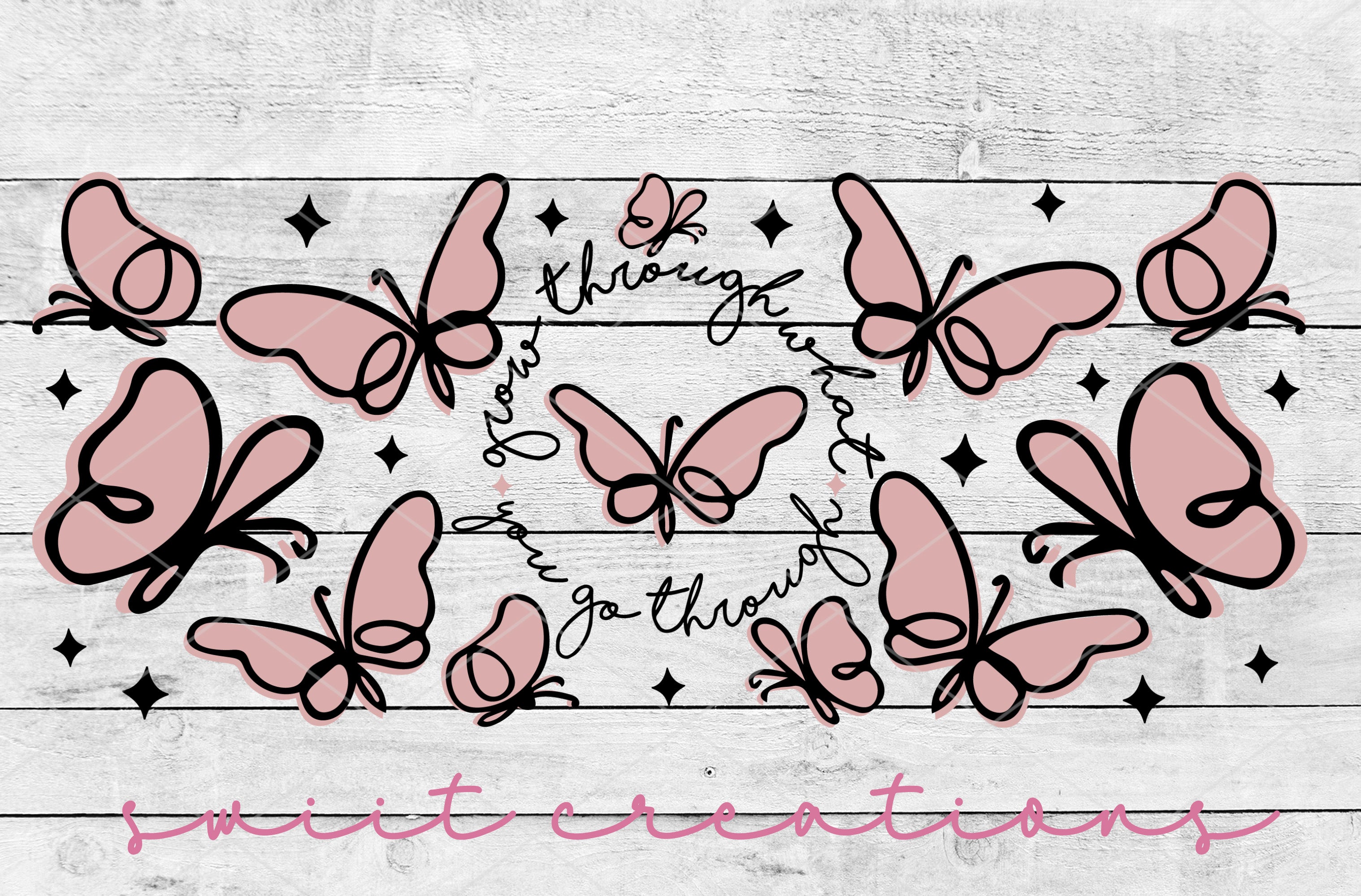 a picture of a bunch of pink butterflies