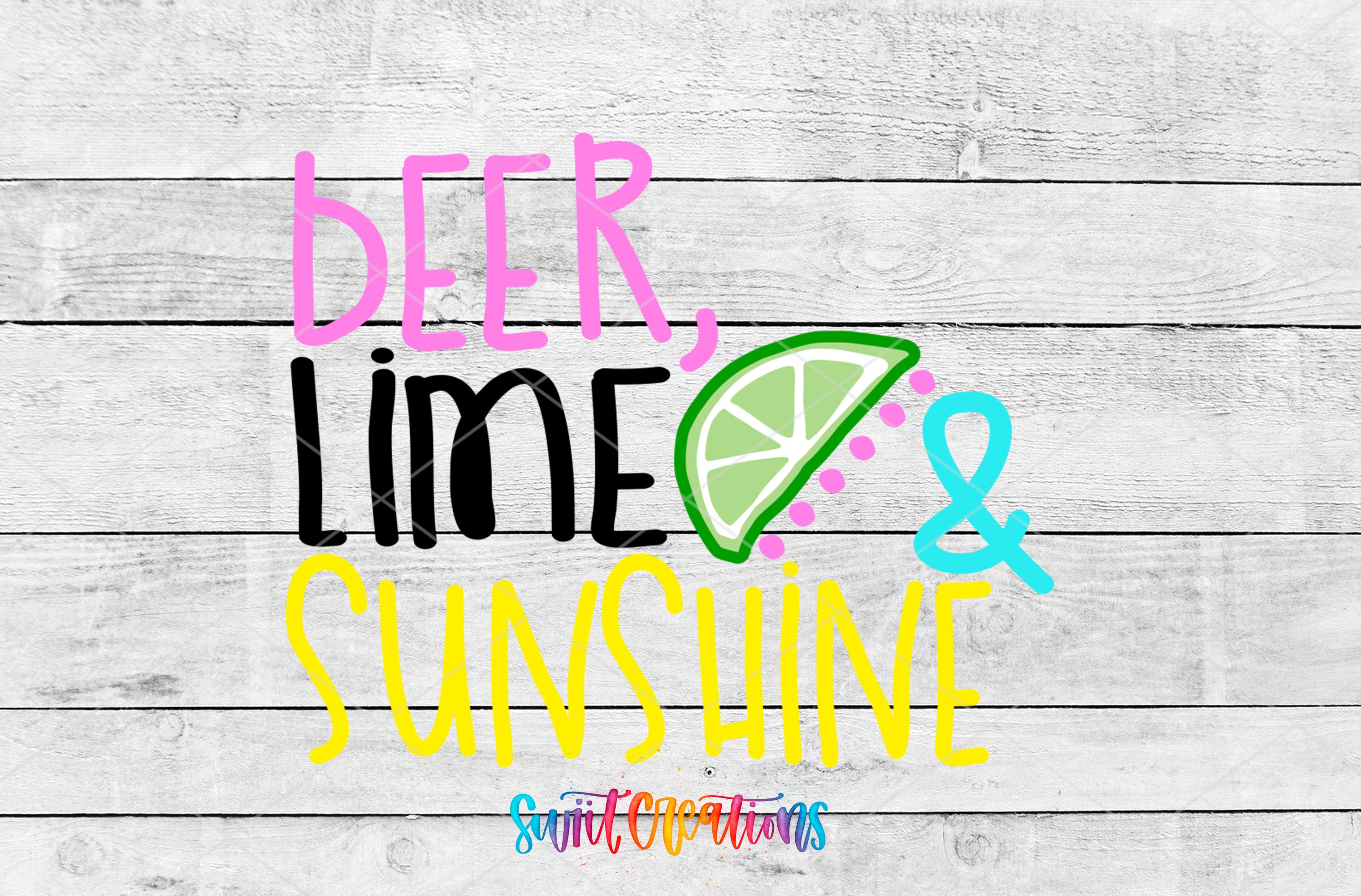 Swiit Creations UV DTF Beer Lime Sunshine transfer shown as the full artwork preview