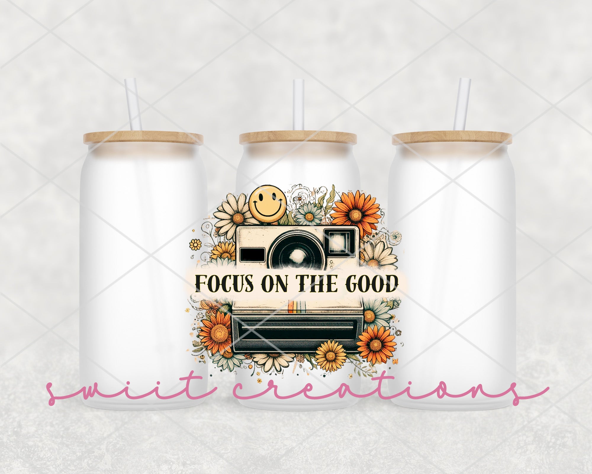 two milk cans with straws on top of them