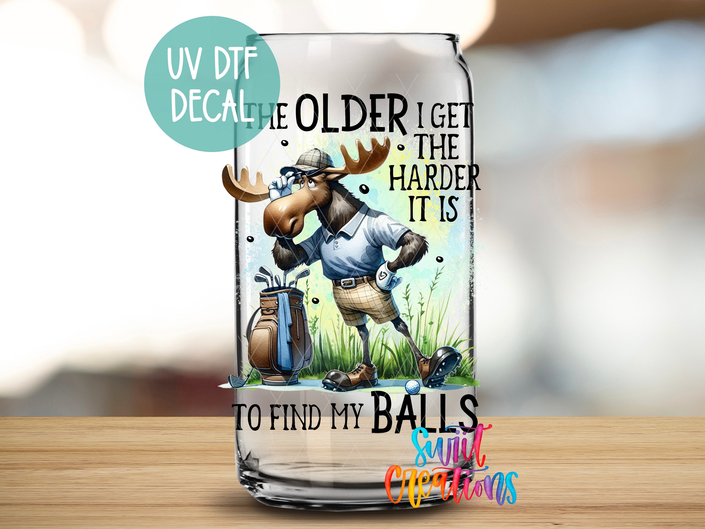 a glass with a picture of a bull on it