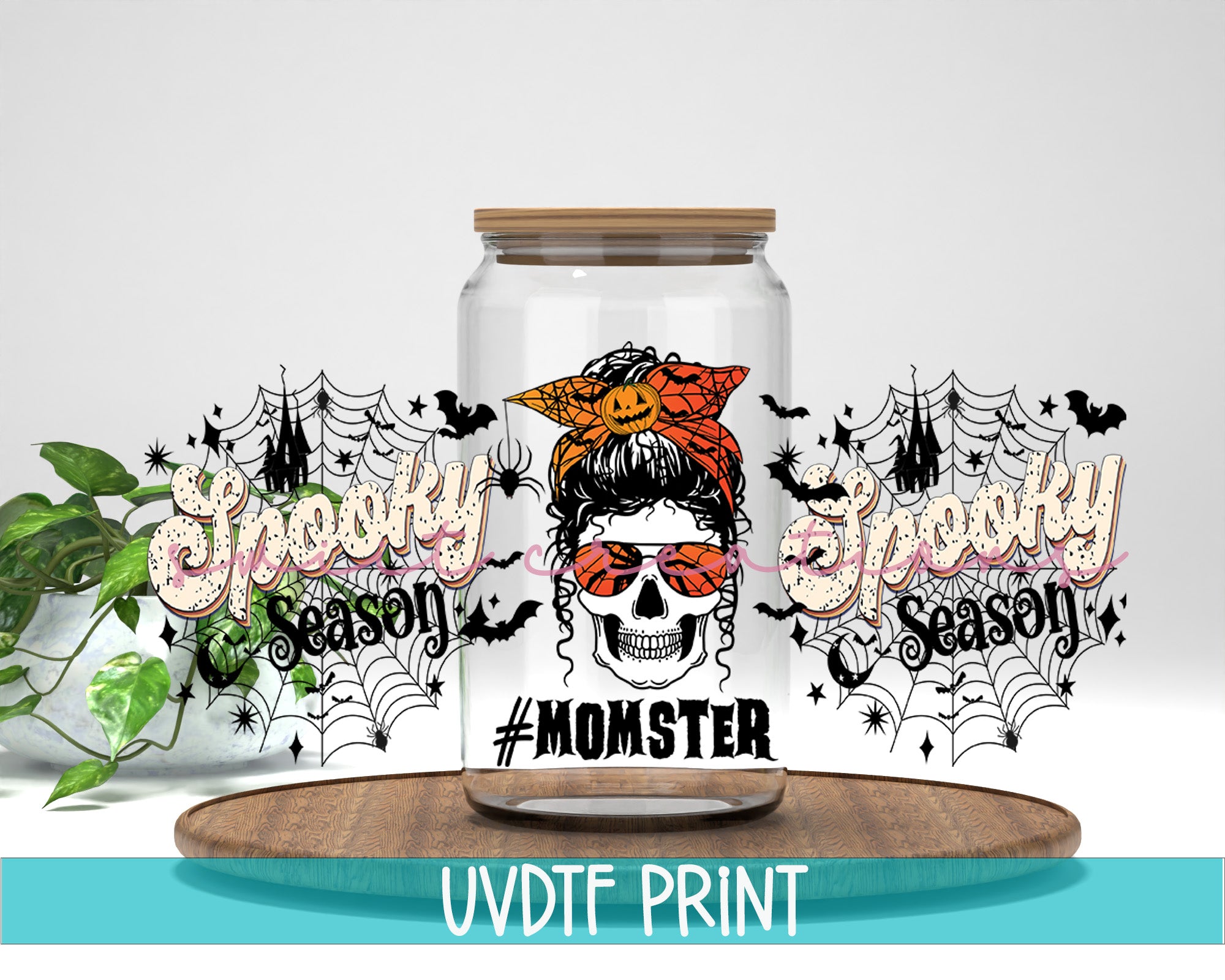 a jar with a picture of a skull in it