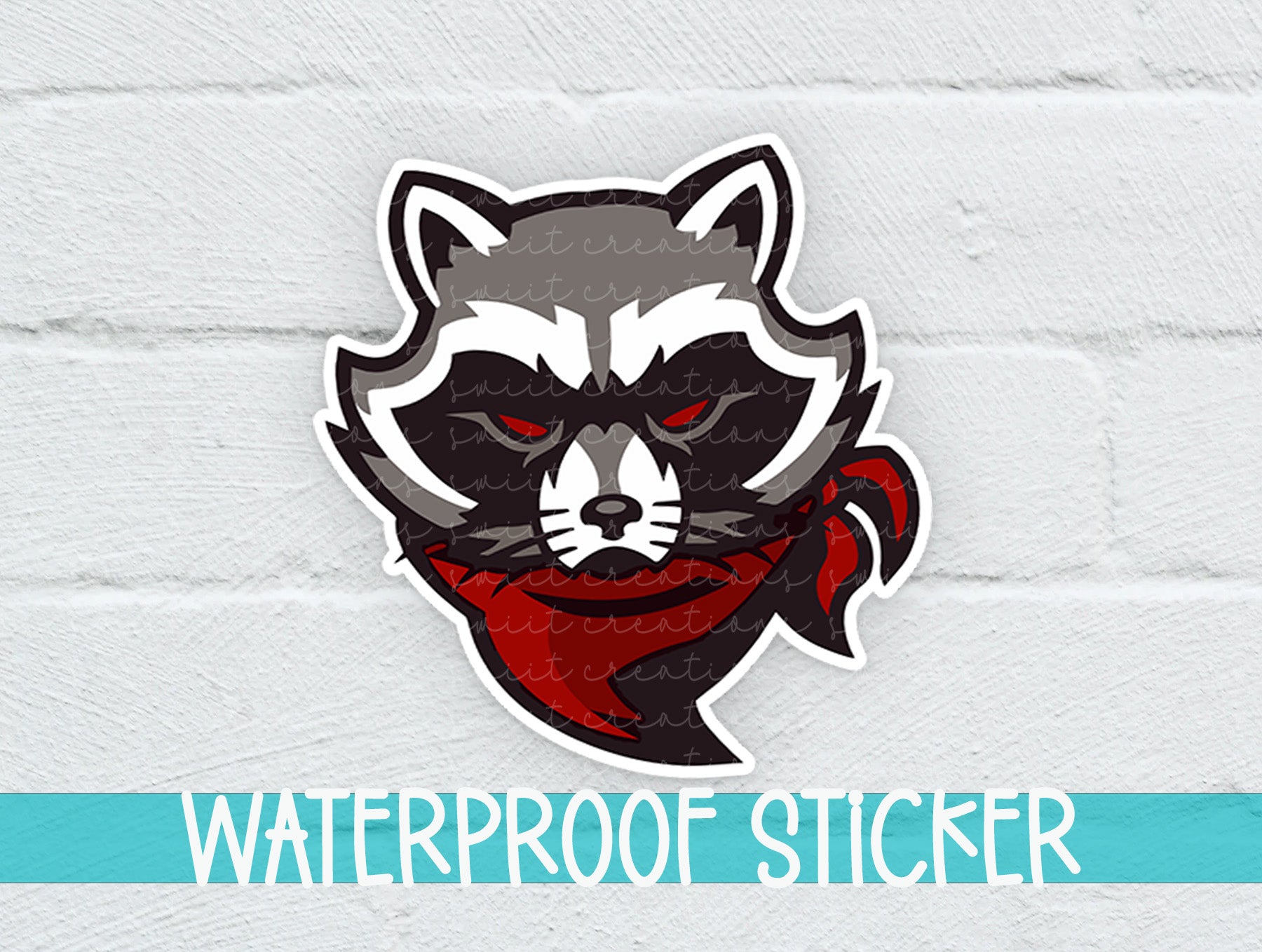 Bandit Raccoon Waterproof Sticker