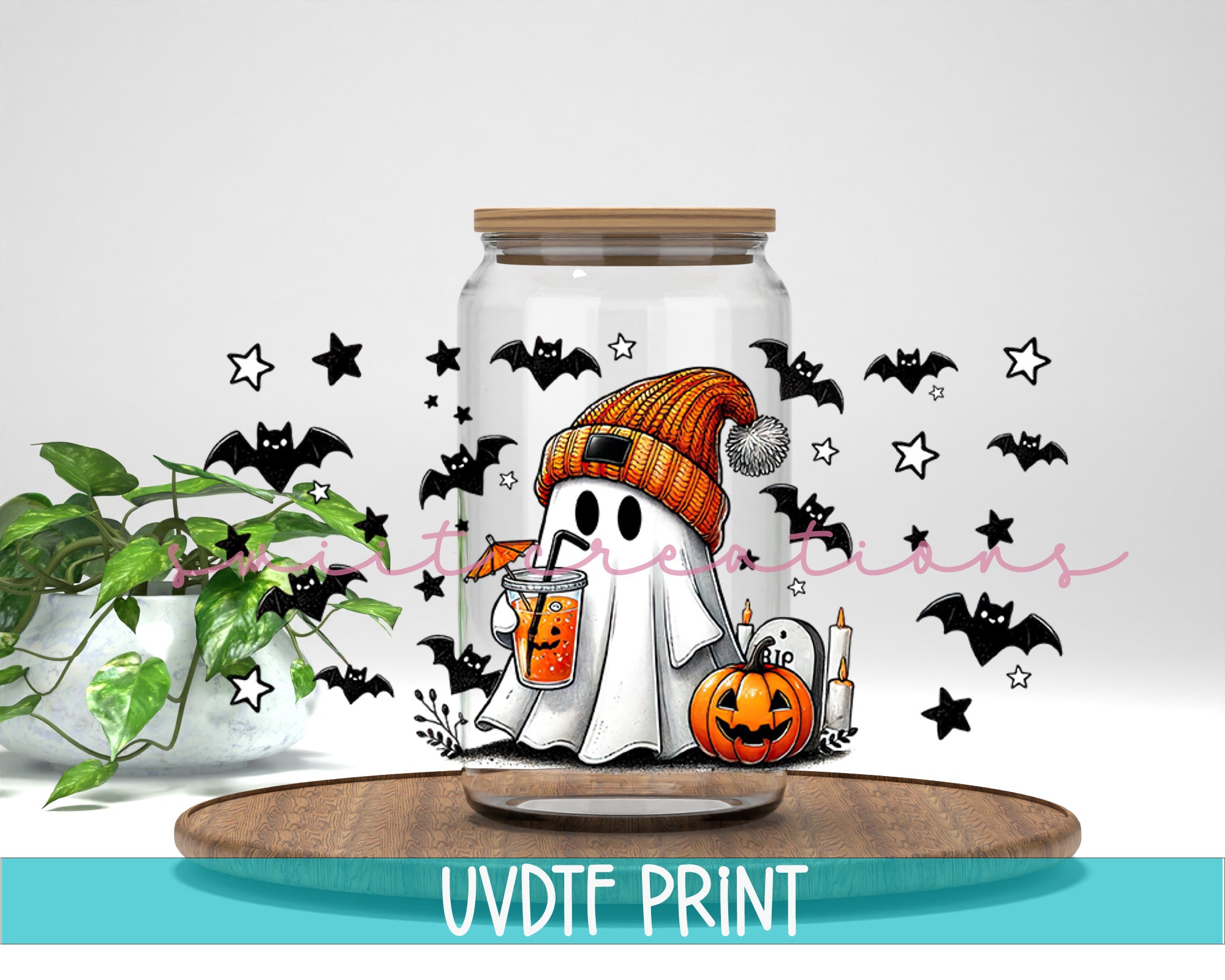 Cute Ghost Halloween UV DTF Cup Wrap DTF011