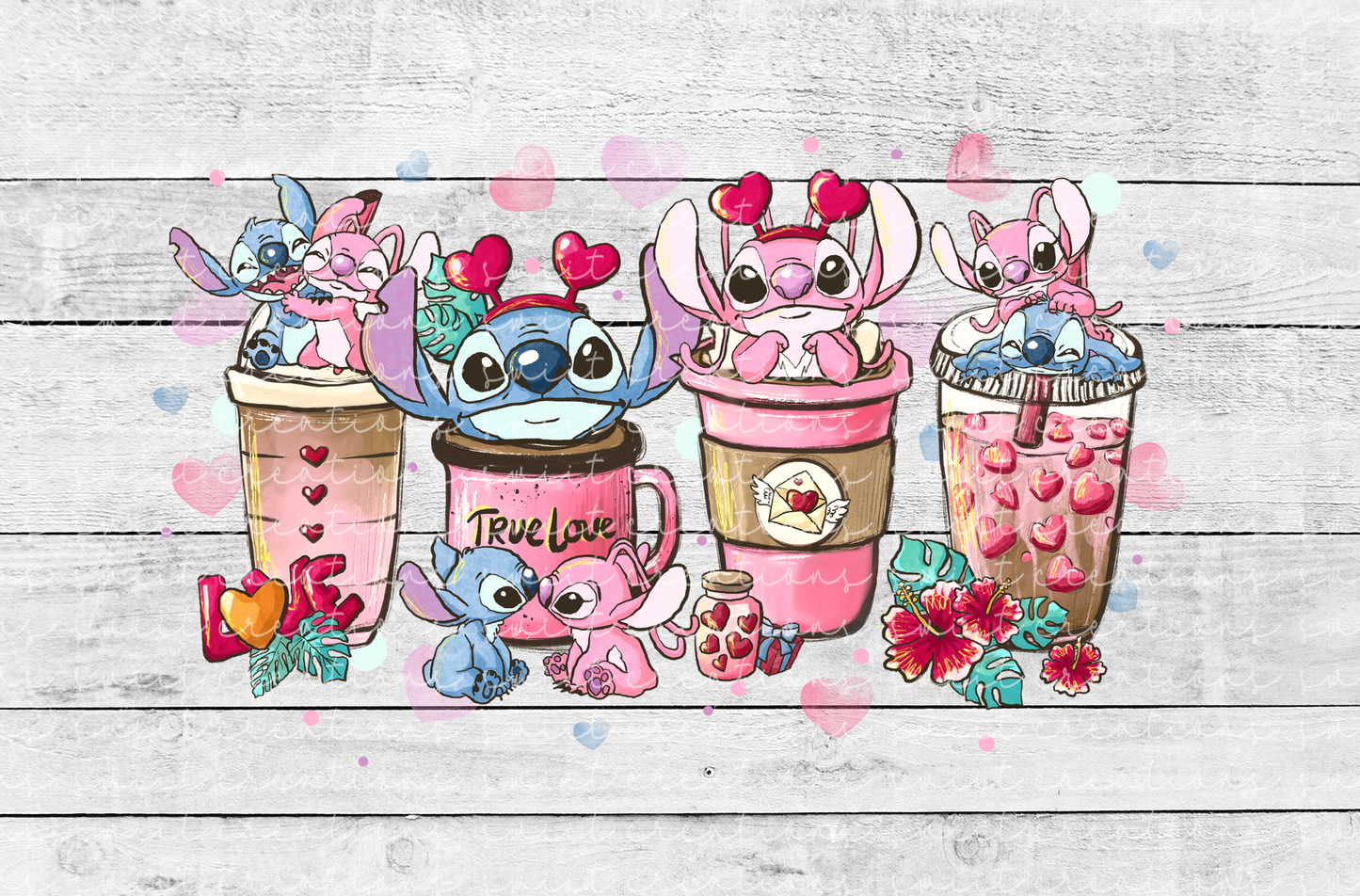 Alien Valentine 16oz Cup Wrap - UV DTF - DTF033