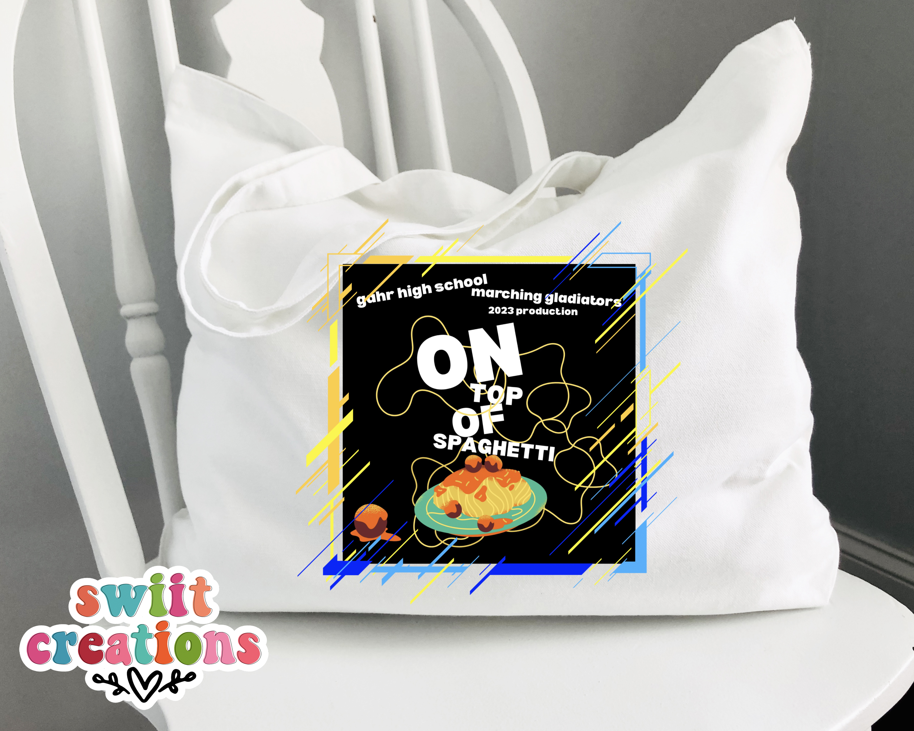 On Top of Spaghetti Large Canvas Tote