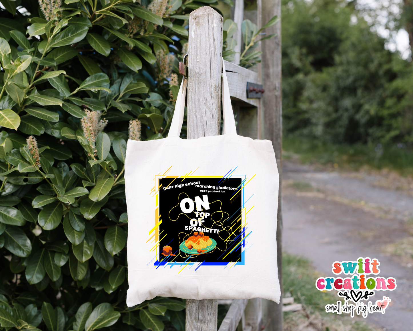 On Top of Spaghetti Small Linen Tote | SLT730