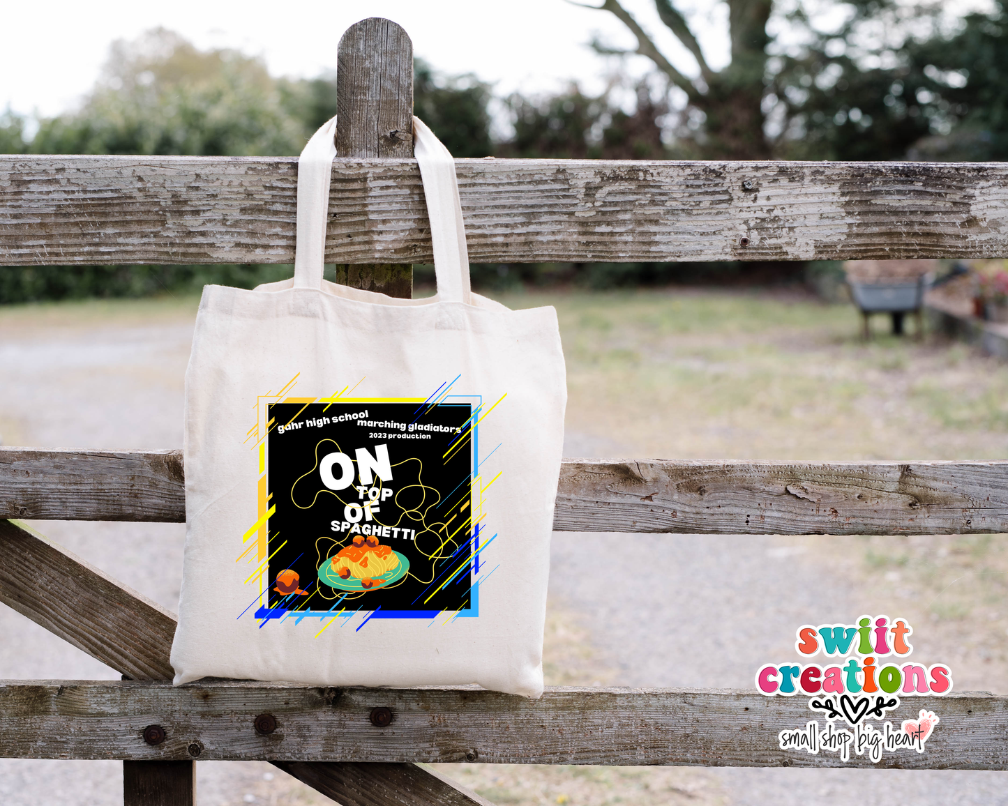 On Top of Spaghetti Small Linen Tote | SLT730
