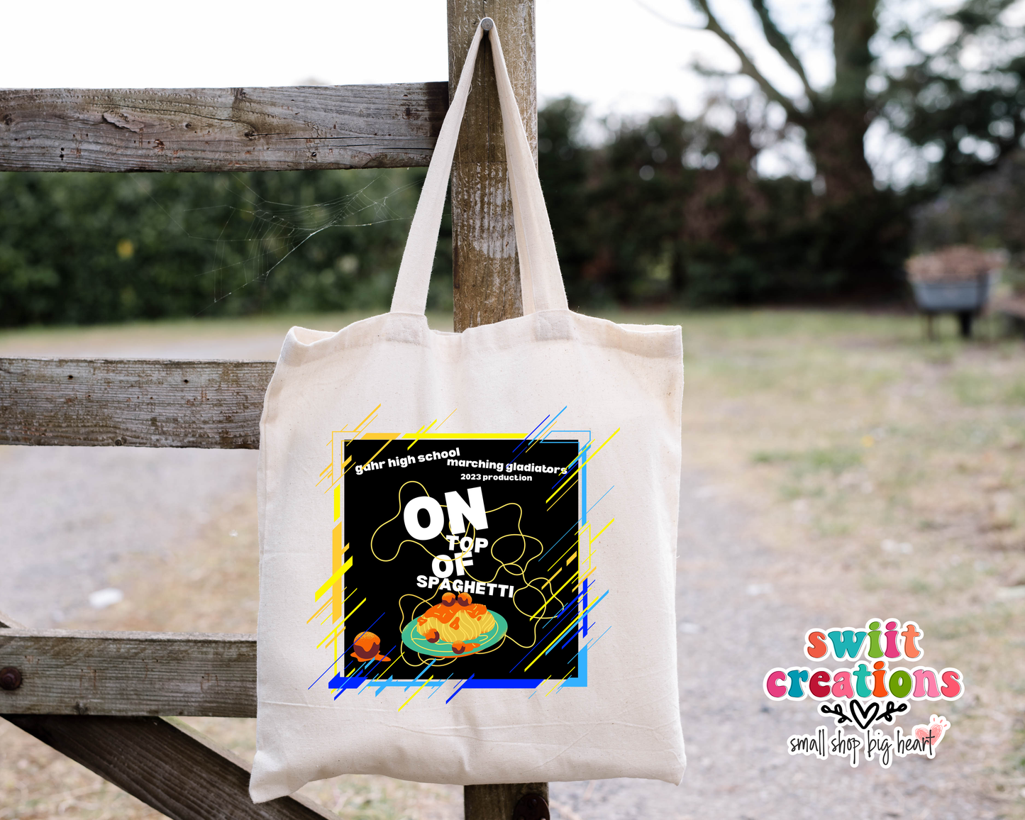On Top of Spaghetti Small Linen Tote | SLT730