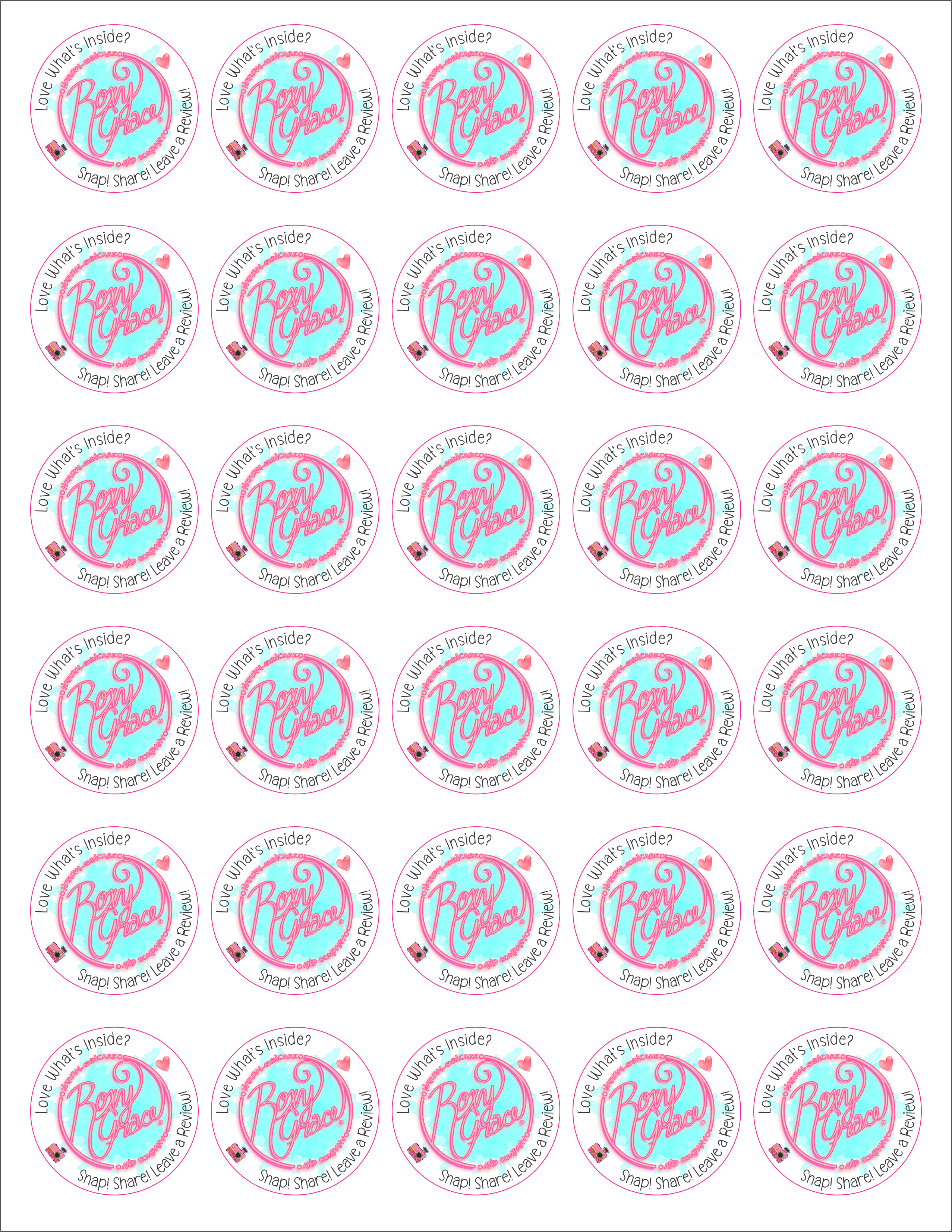 Roxy Grace Love What's Inside 1.5" Sticker (RG04)