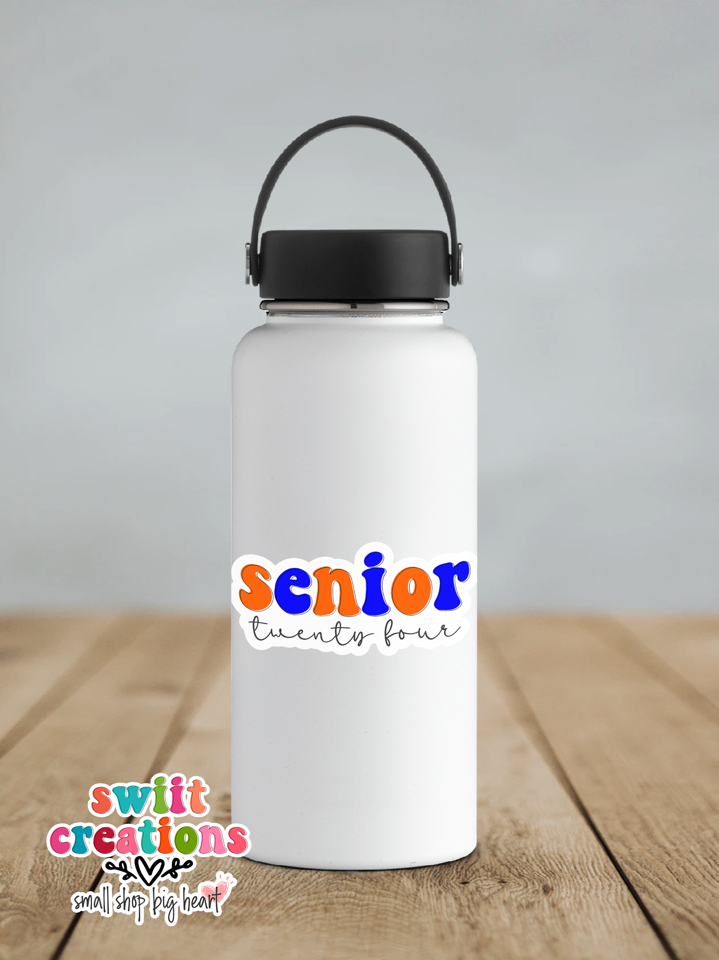 Senior 24 Waterproof Sticker Orange and Blue (SS733) | SCD733