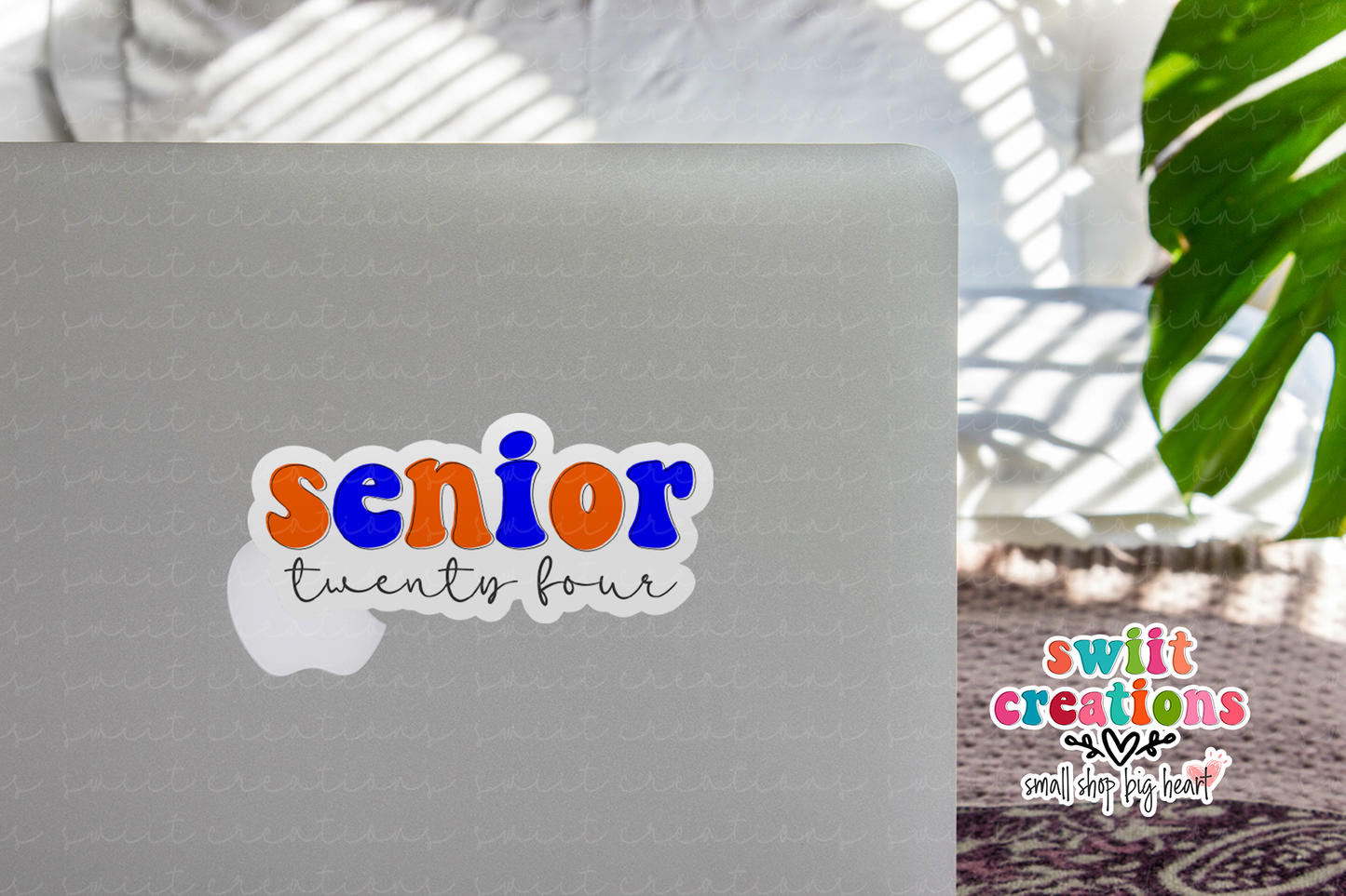 Senior 24 Waterproof Sticker Orange and Blue (SS733) | SCD733