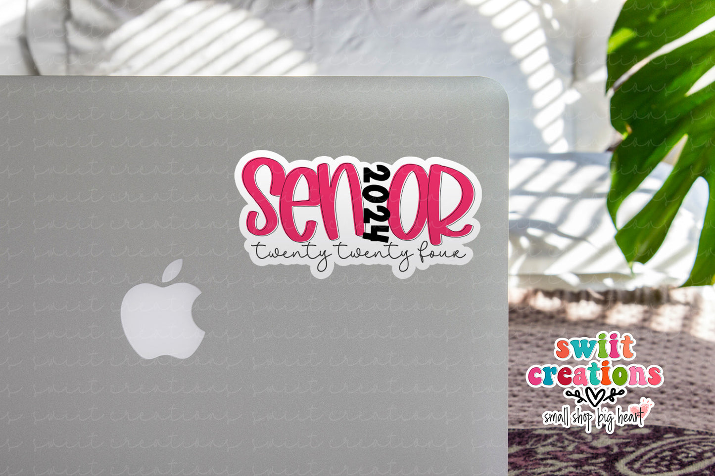 Senior 2024 Pink Waterproof Sticker SS742