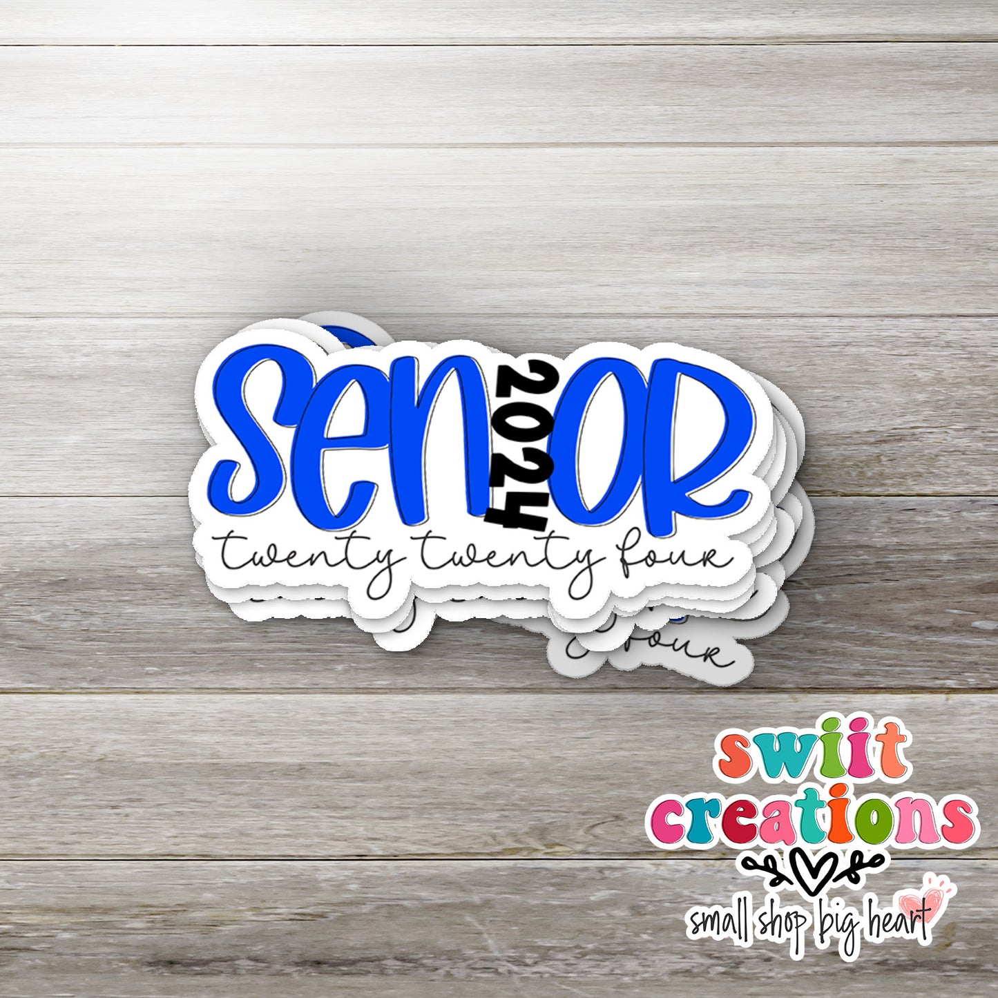 Senior 2024 Blue Waterproof Sticker SS744