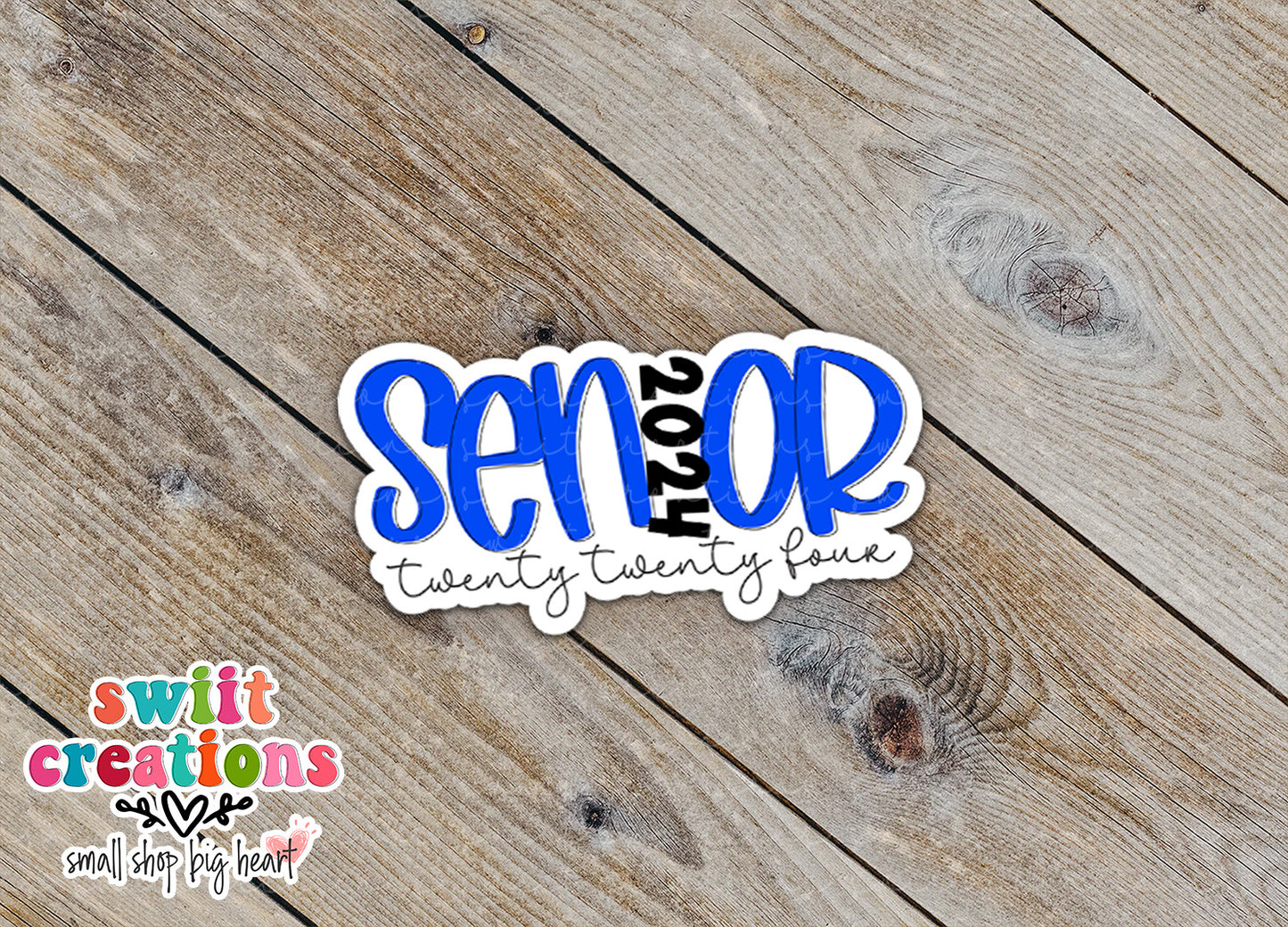 Senior 2024 Blue Waterproof Sticker SS744