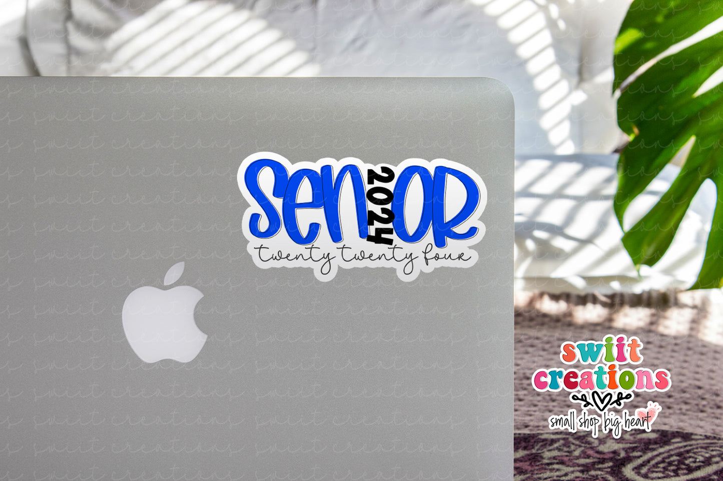 Senior 2024 Blue Waterproof Sticker SS744