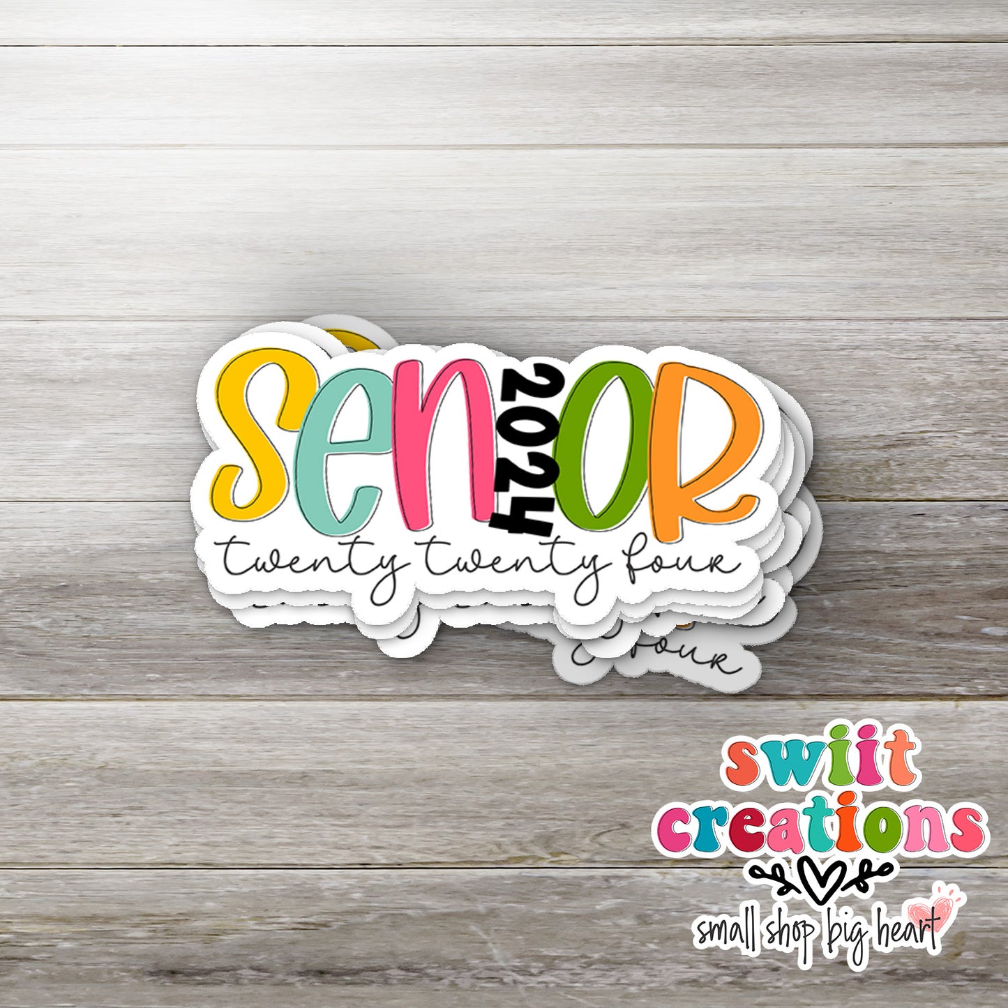 Senior 2024 Colorful Waterproof Sticker SS745