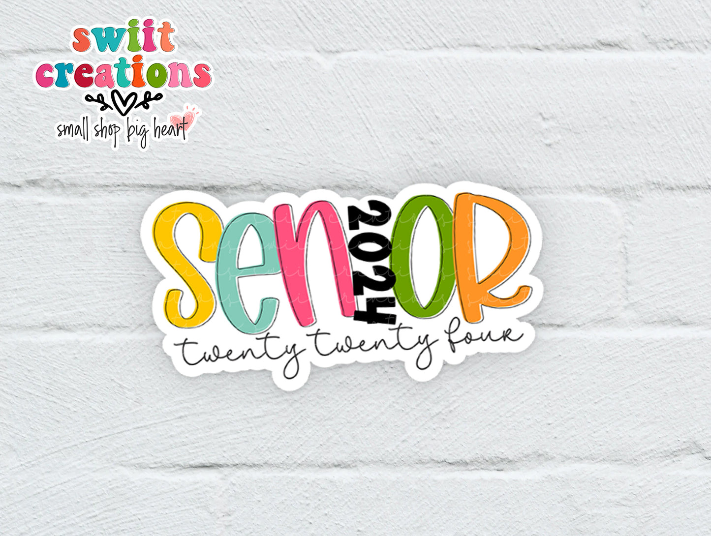 Senior 2024 Colorful Waterproof Sticker SS745