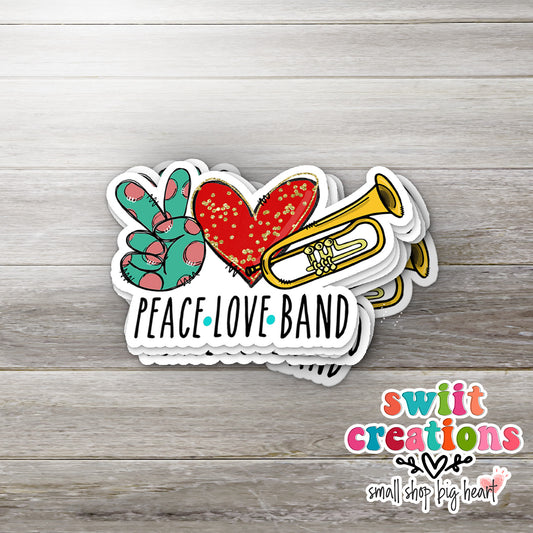 Peace Love Trumpet Sticker (SS747)