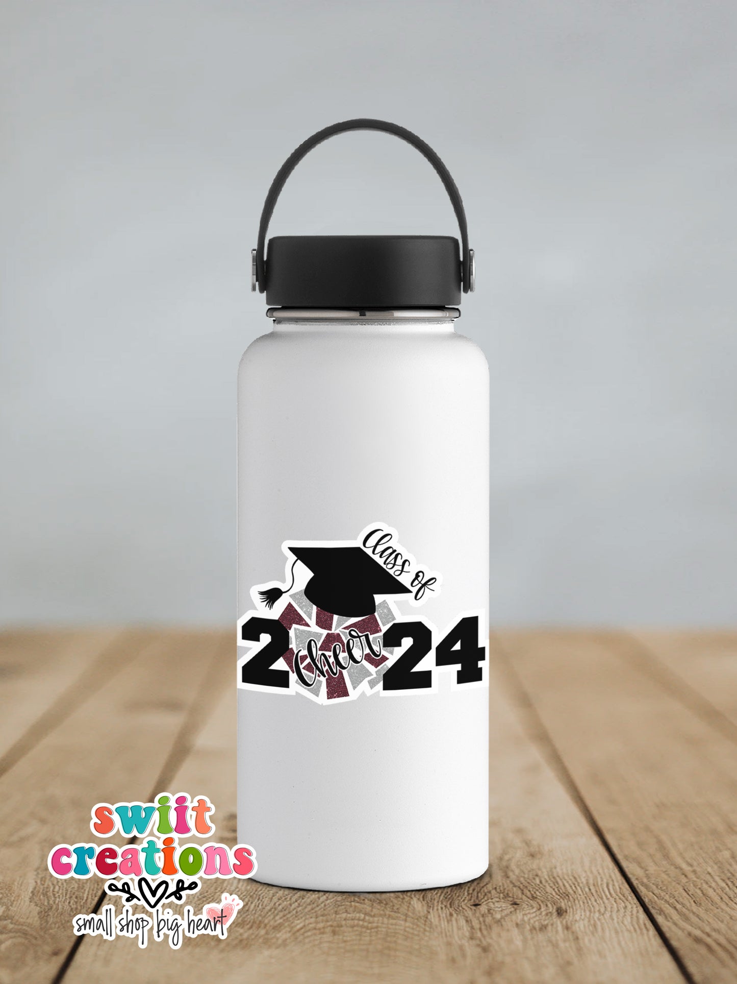 Cheer Class of 2024 Waterproof Sticker Maroon and Silver (SS767)