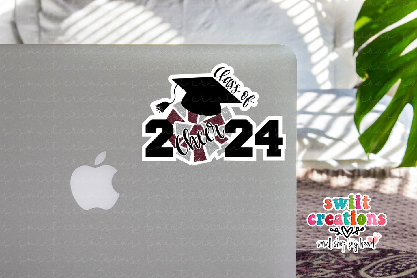 Cheer Class of 2024 Waterproof Sticker Maroon and Silver (SS767)
