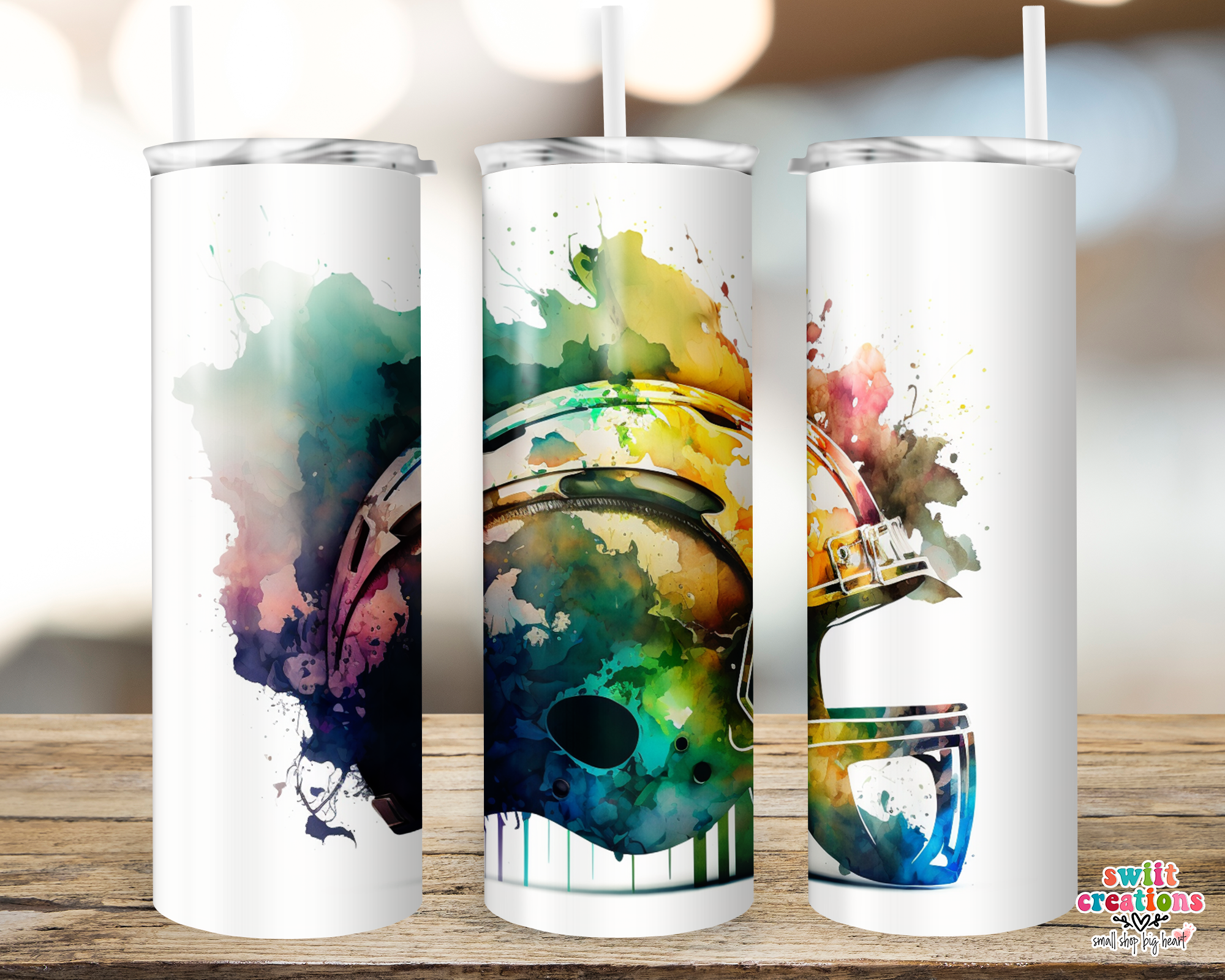Watercolor Football Tumbler (T503)