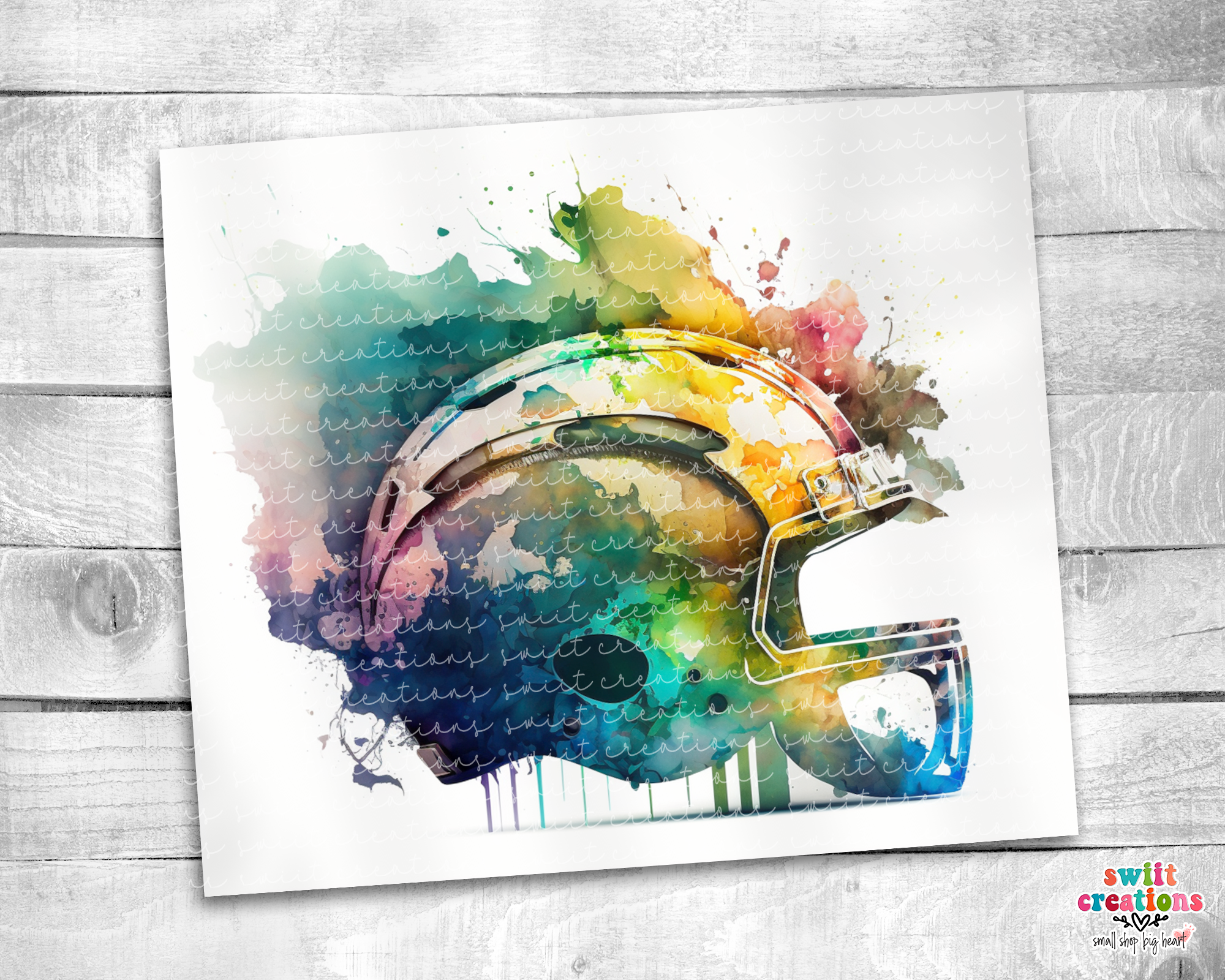 Watercolor Football Tumbler (T503)