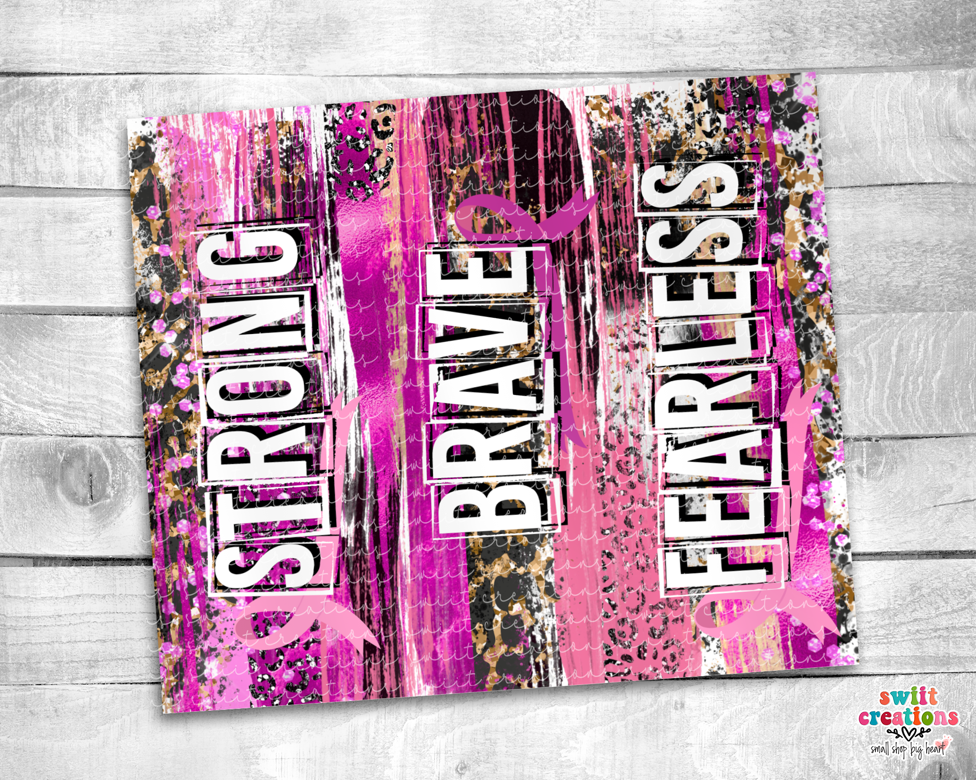 Strong Brave Fearless Cancer 20oz Insulated Tumbler (T508)