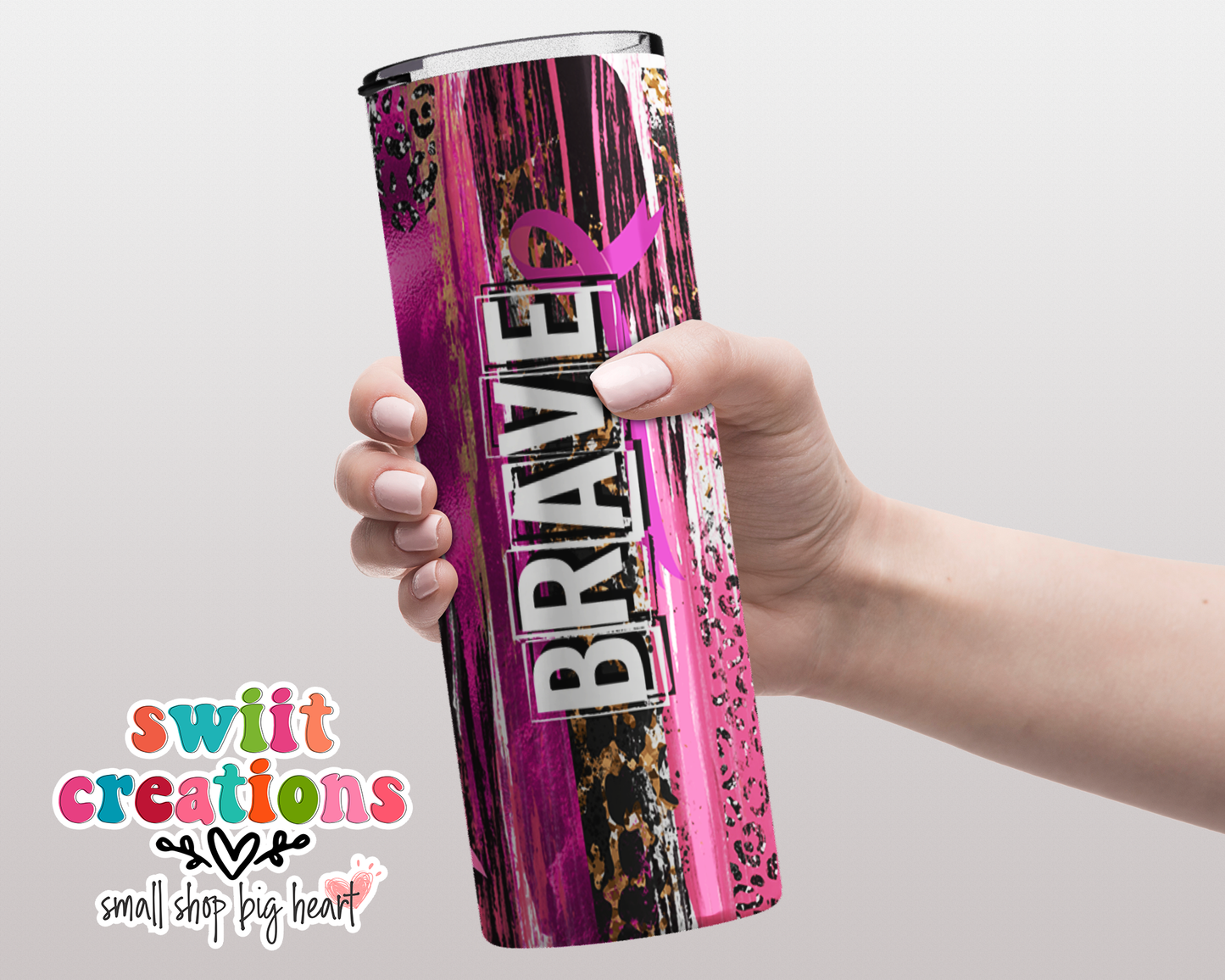 Strong Brave Fearless Cancer 20oz Insulated Tumbler (T508)