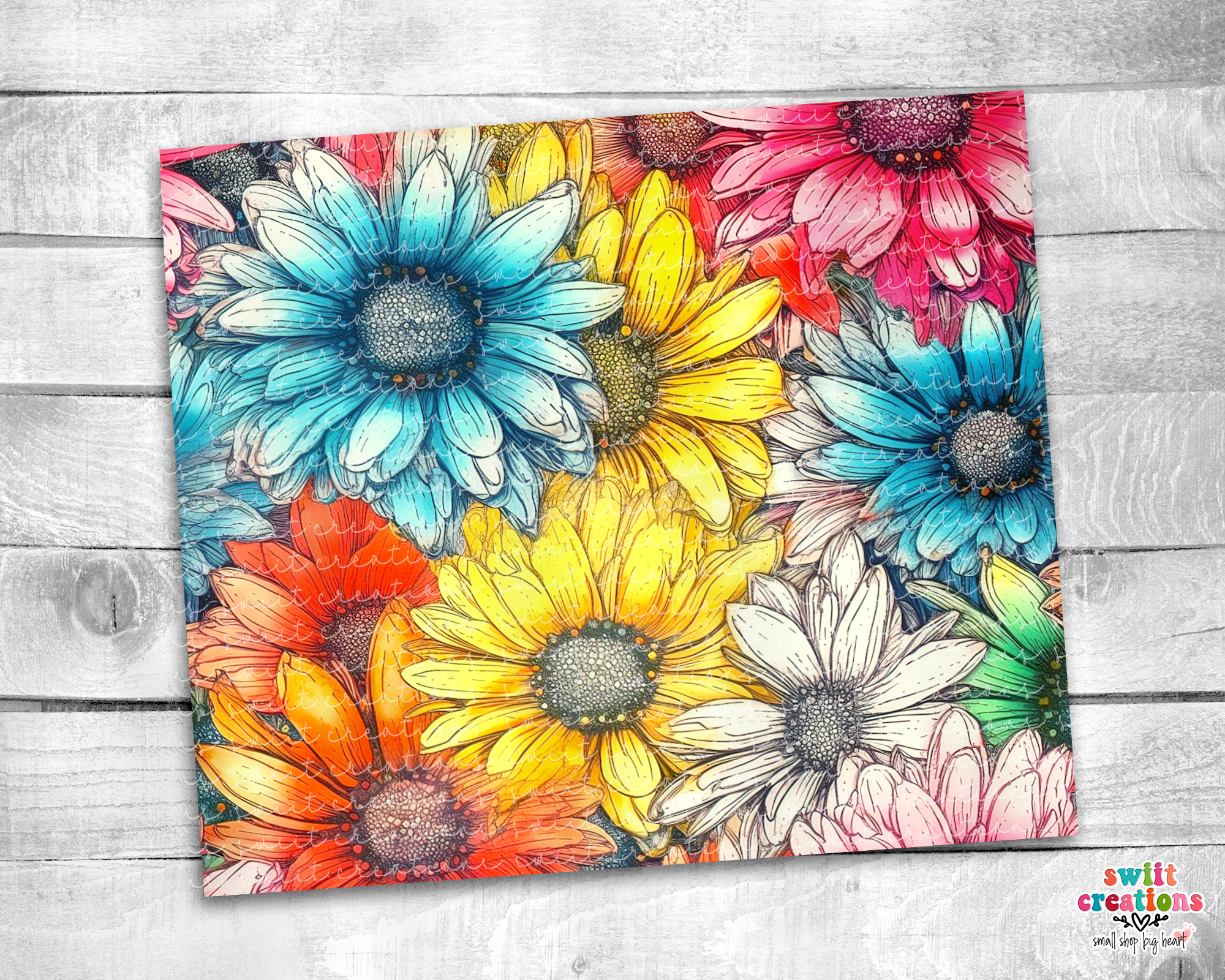 Rainbow Daisy Tumbler (T509)