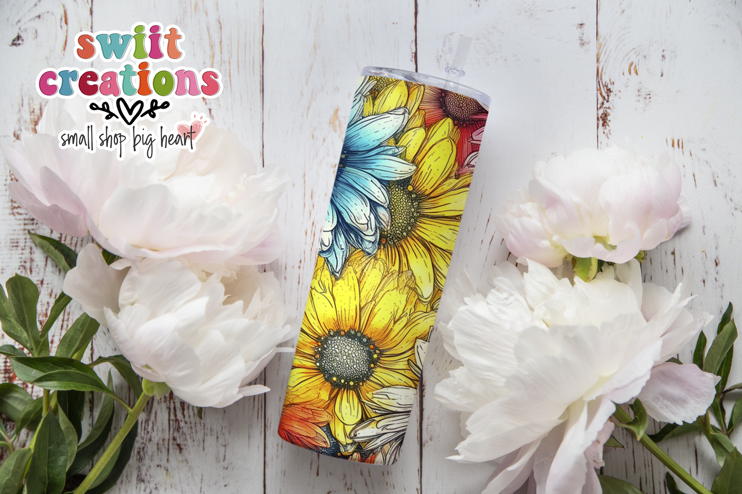 Rainbow Daisy Tumbler (T509)