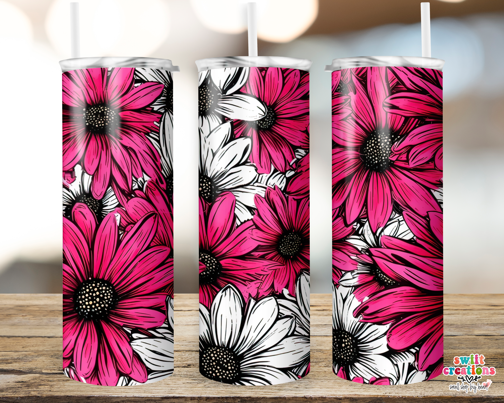 Pink Daisies Tumbler (T525)