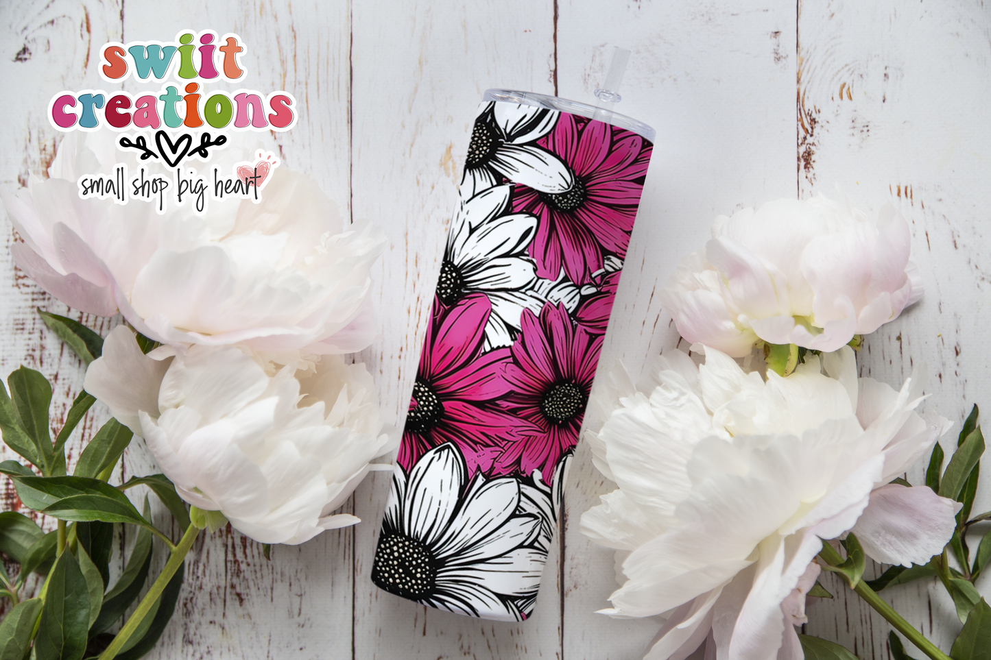 Pink Daisies Tumbler (T525)