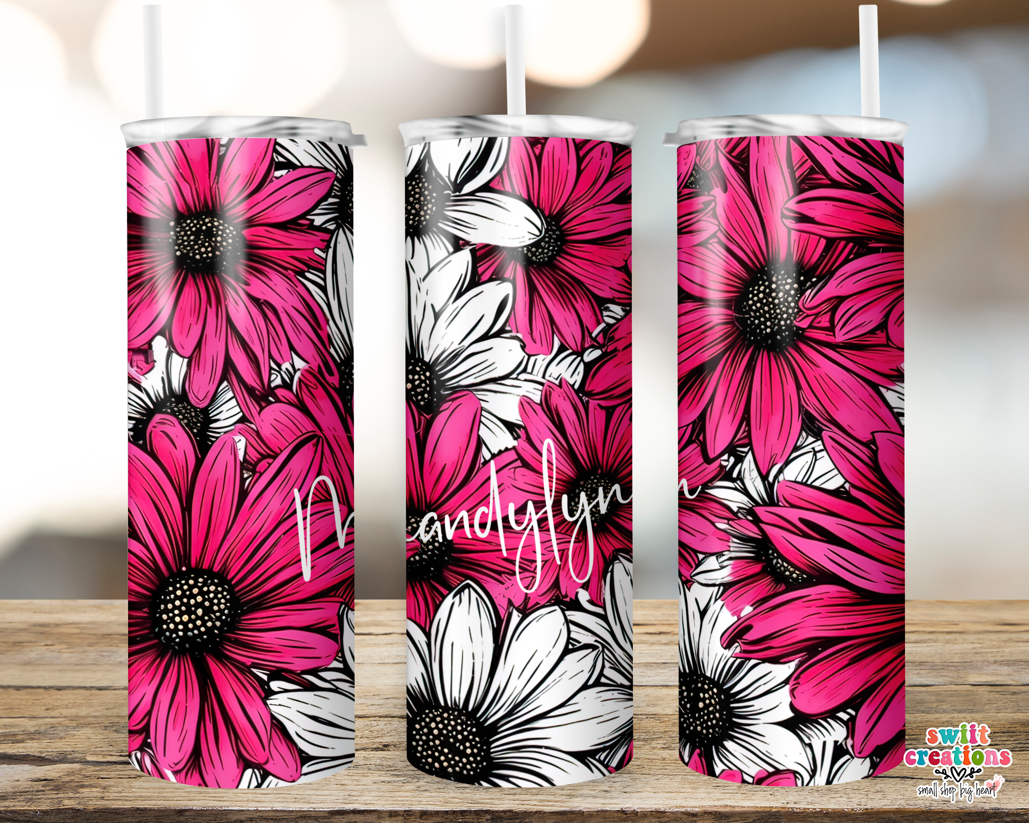 Pink Daisies Tumbler (T525)