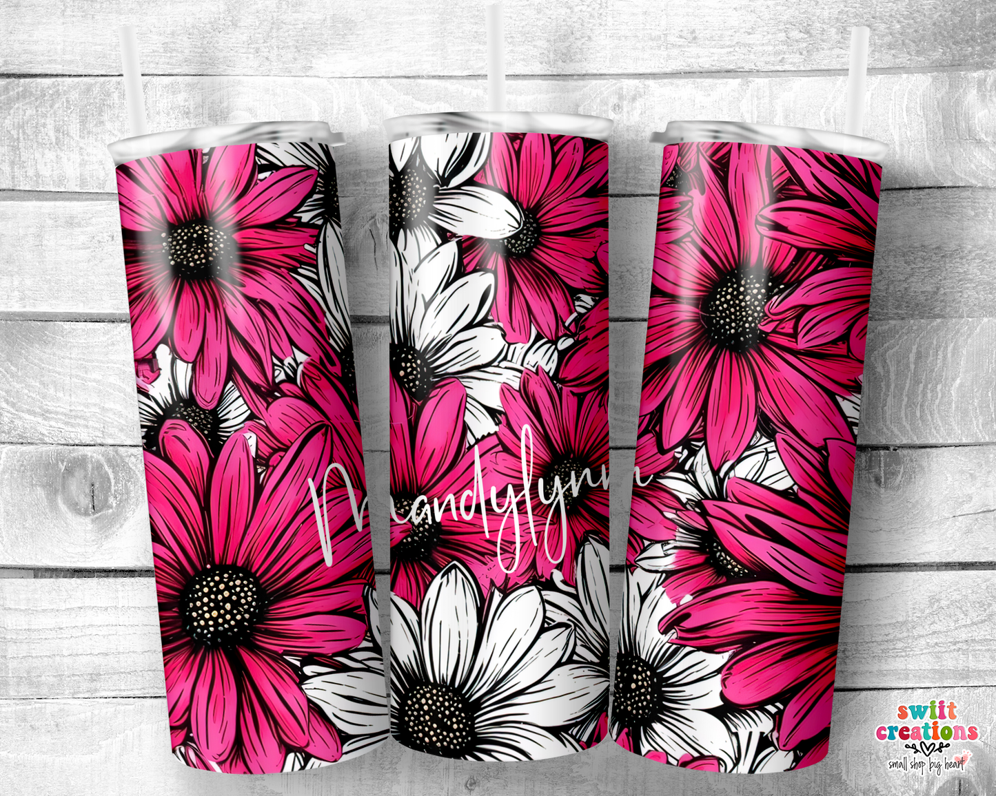 Pink Daisies Tumbler (T525)