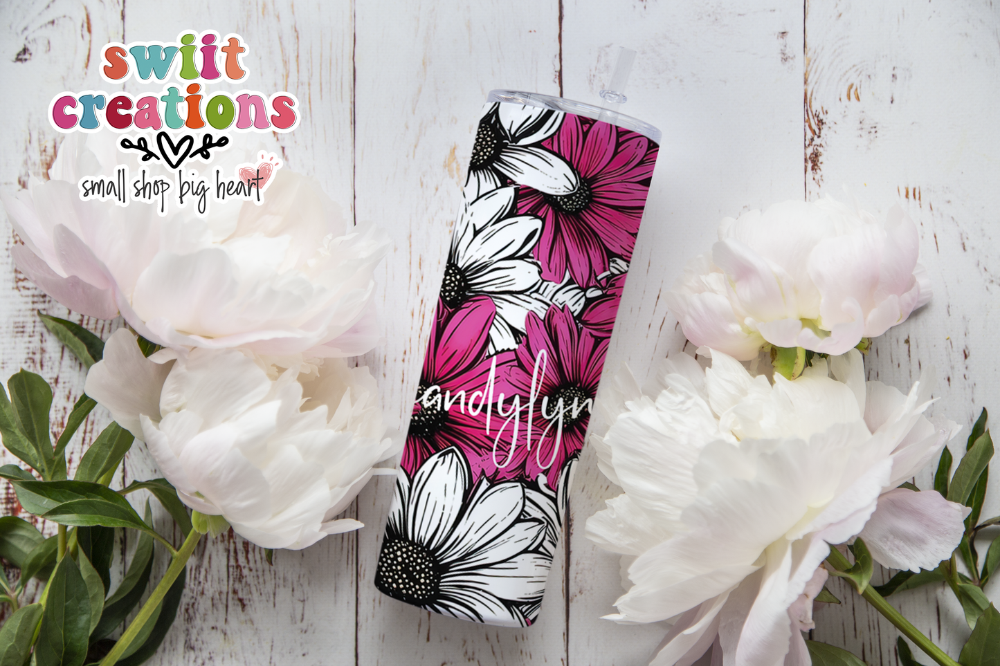 Pink Daisies Tumbler (T525)