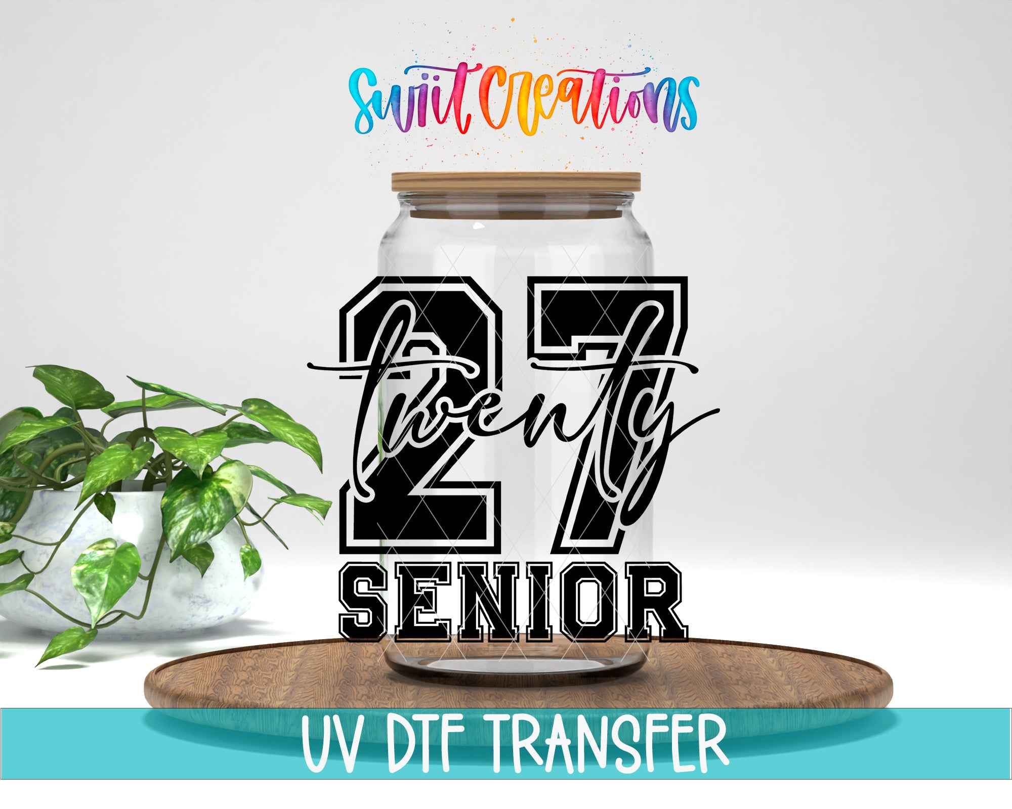 2027 Senior UV DTF transfer jar mockup