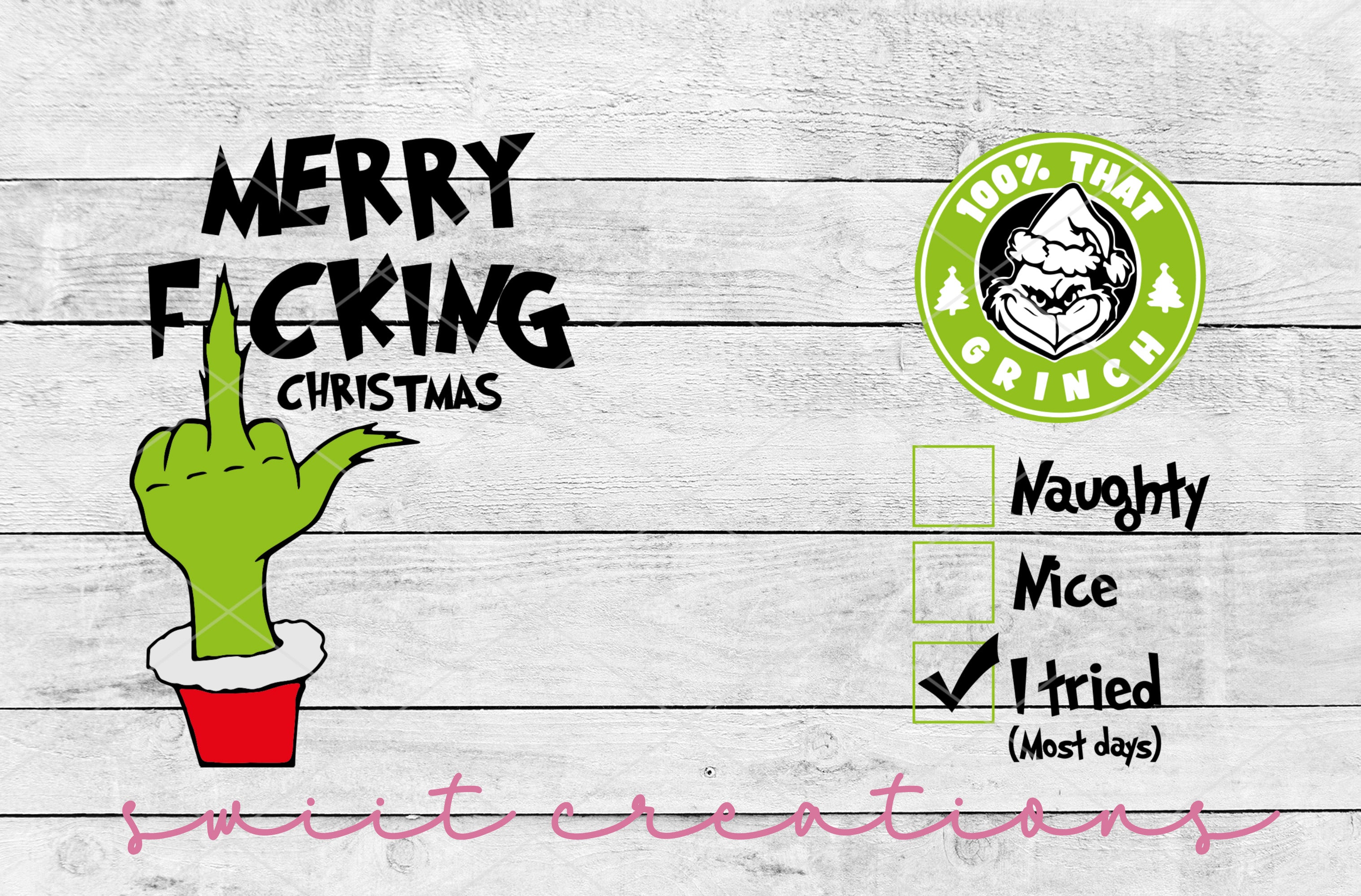 a christmas card with a hand holding a cup