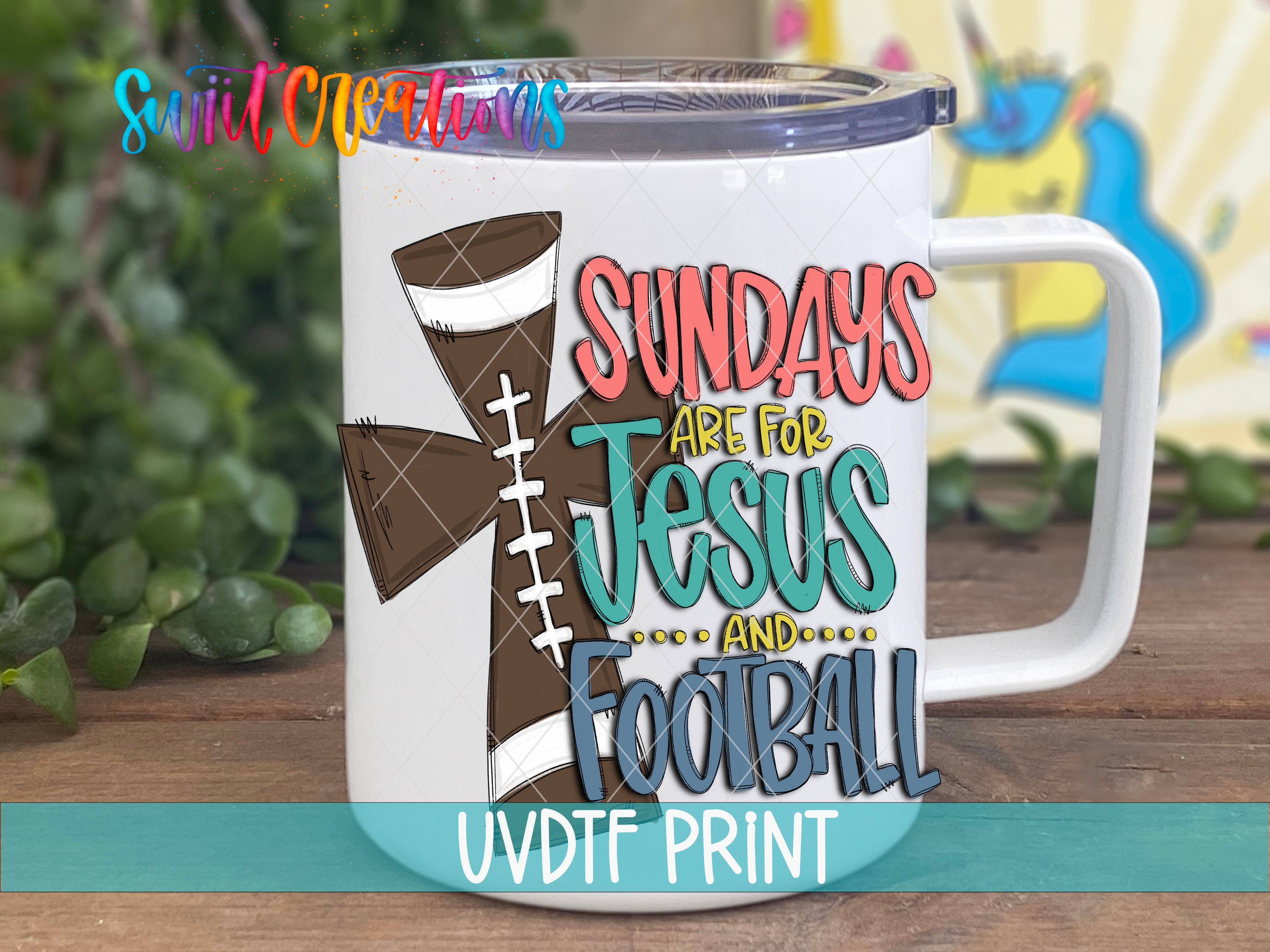 a coffee mug with the words sunday are for jesus and football