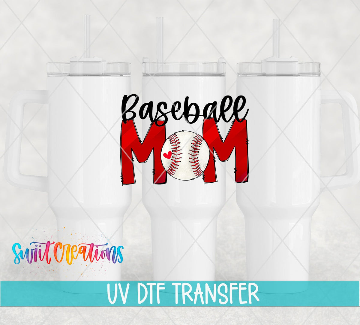 Baseball Mom UV DTF Cup Decal | UV566 - Swiit Creations