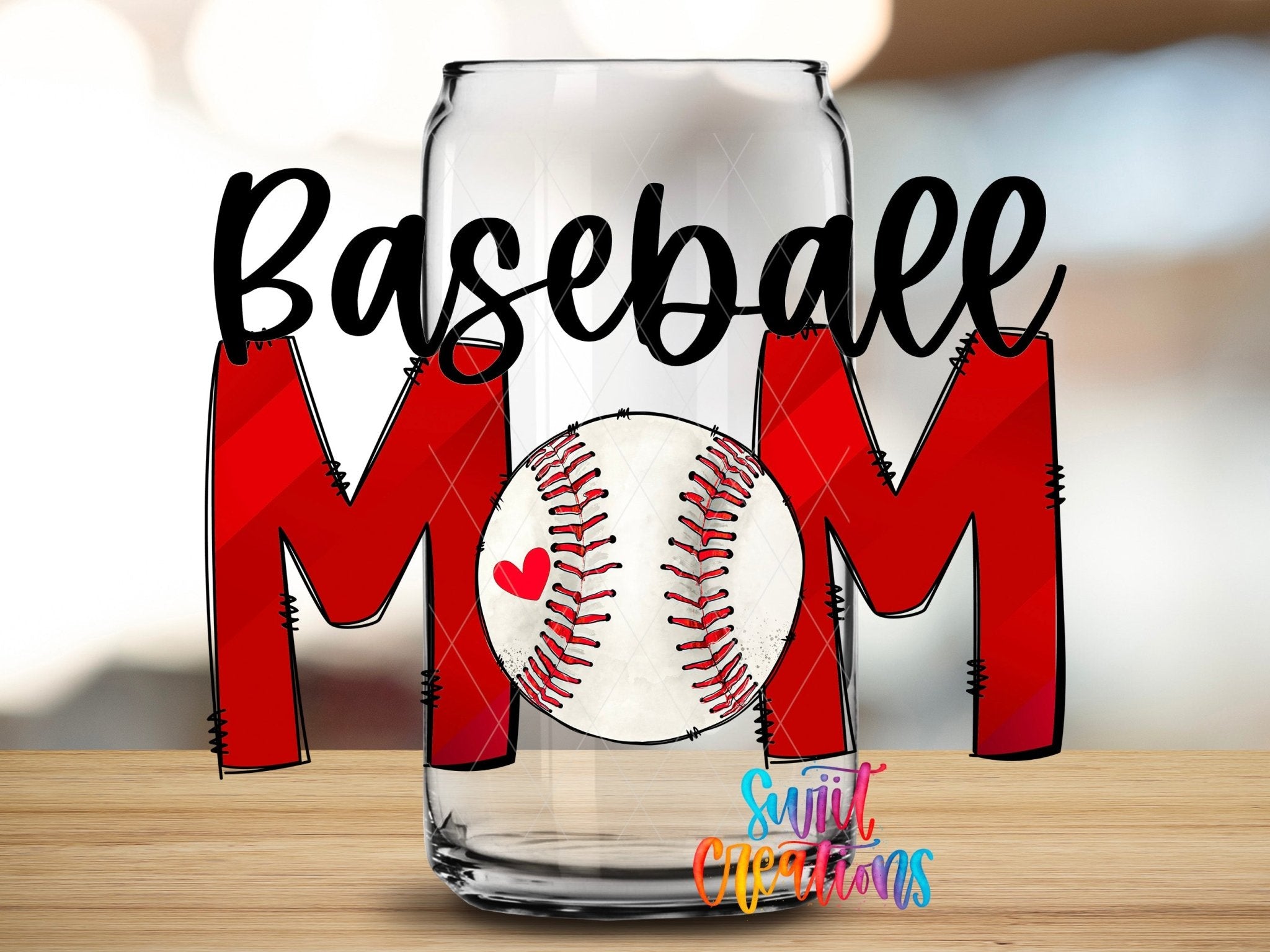 Baseball Mom UV DTF Cup Decal | UV566 - Swiit Creations