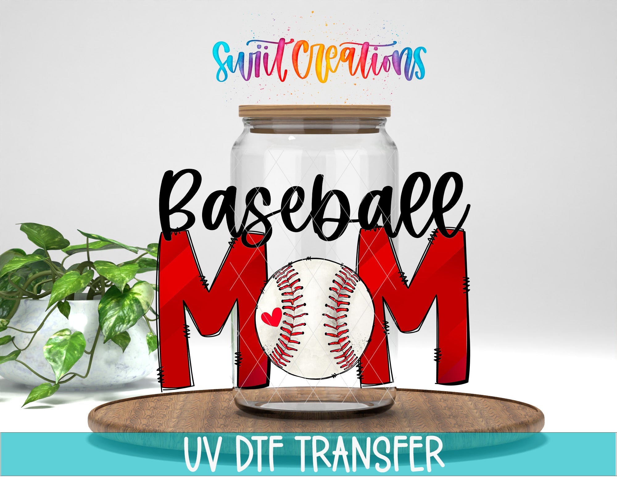 Baseball Mom UV DTF Cup Decal | UV566 - Swiit Creations