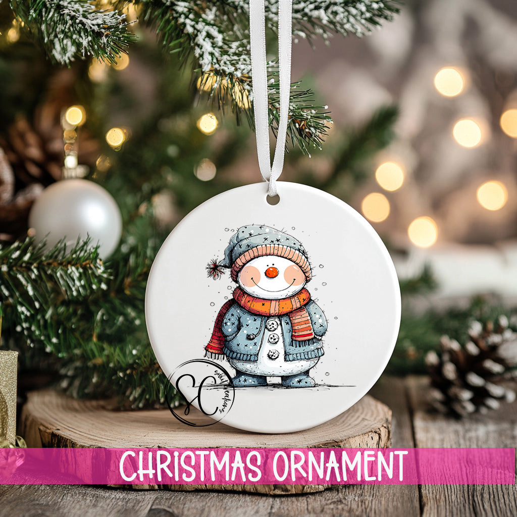 a christmas ornament hanging from a tree