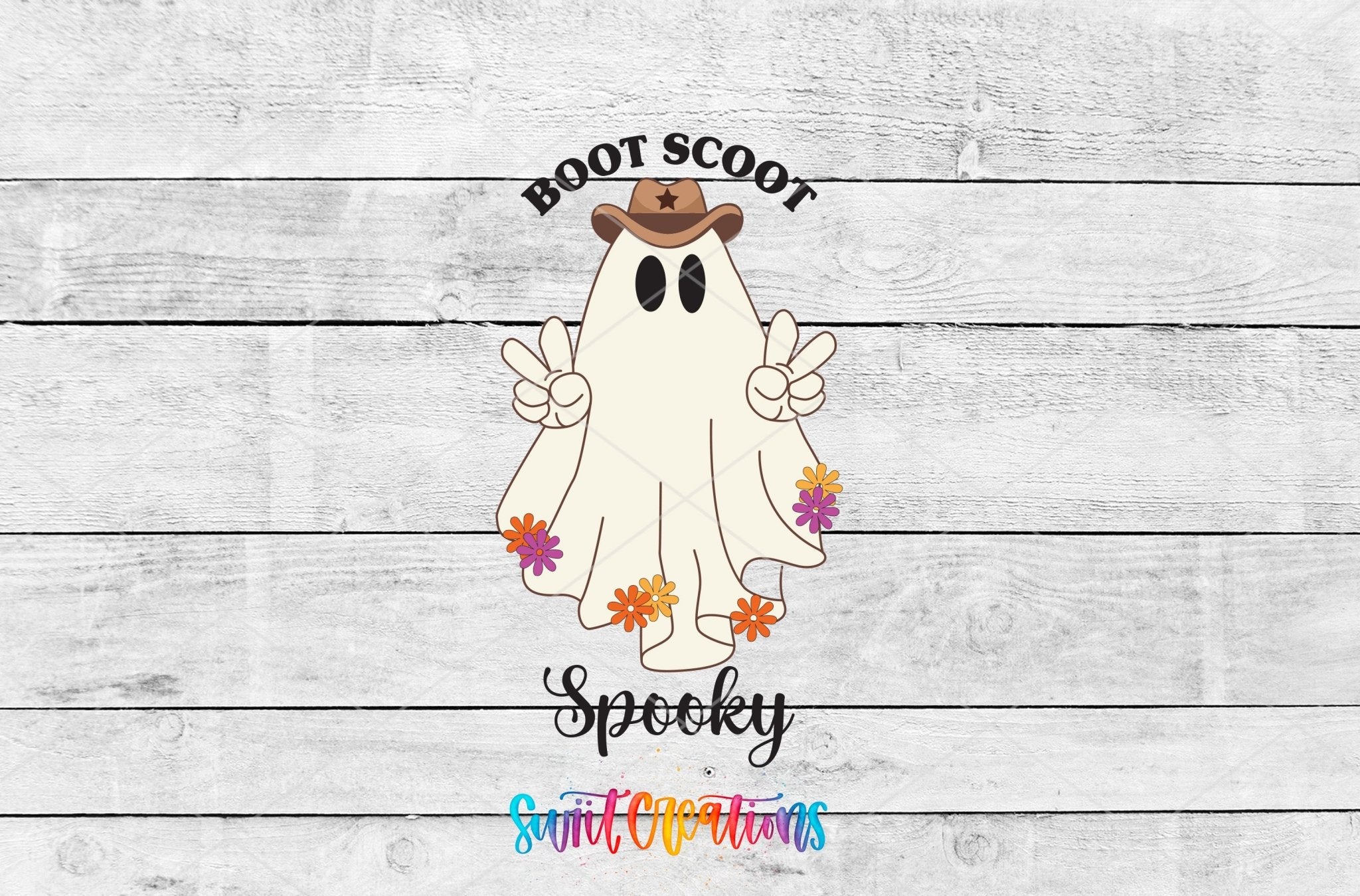 Boot Scoot Spooky Western Ghost Motel Keychain UV DTF Transfer | MK2034 - Swiit Creations