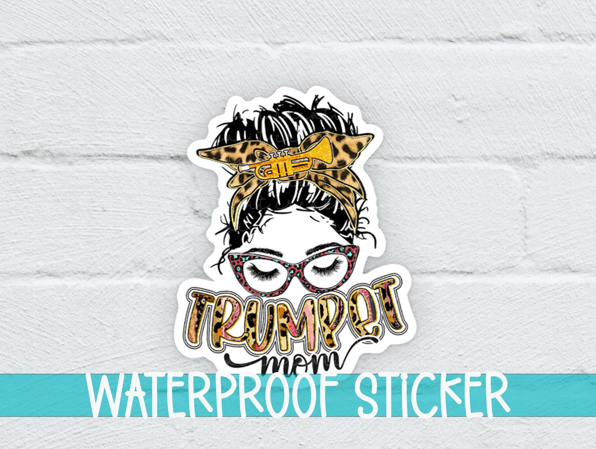 a sticker of a woman with a tiara on her head
