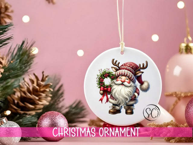 a christmas ornament hanging from a christmas tree