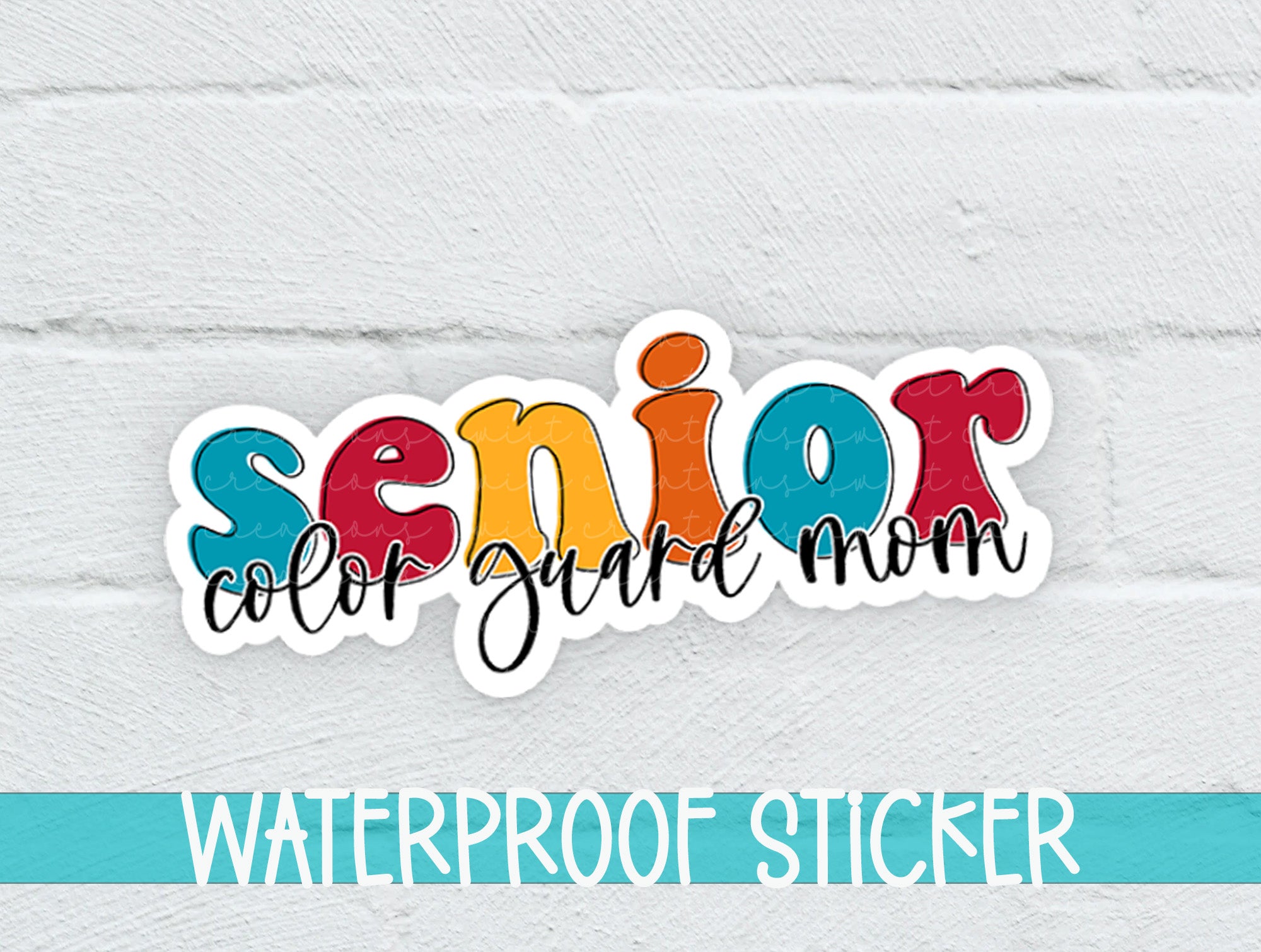 a waterproof sticker with the words senior on it
