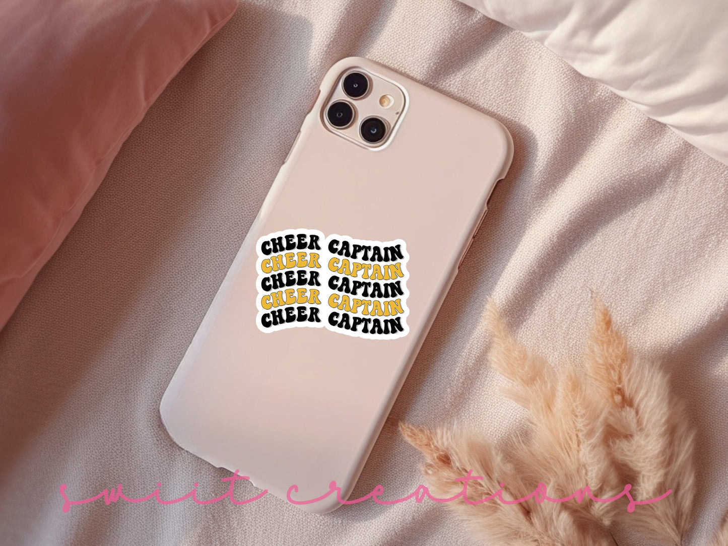 Cheer Captain Sticker Black and Gold SS805 - Swiit Creations